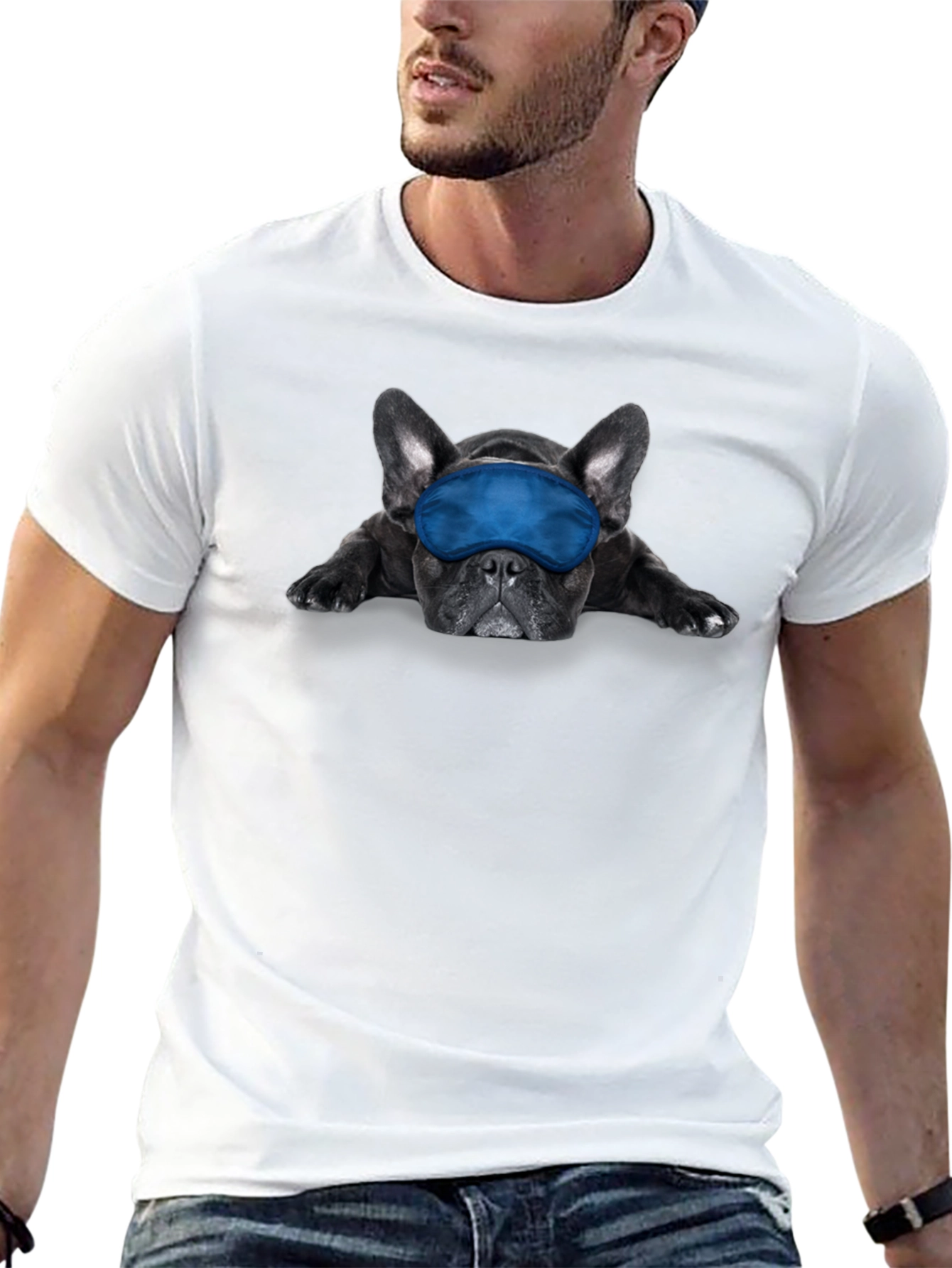 Dog with Sleep Mask Graphic Tee