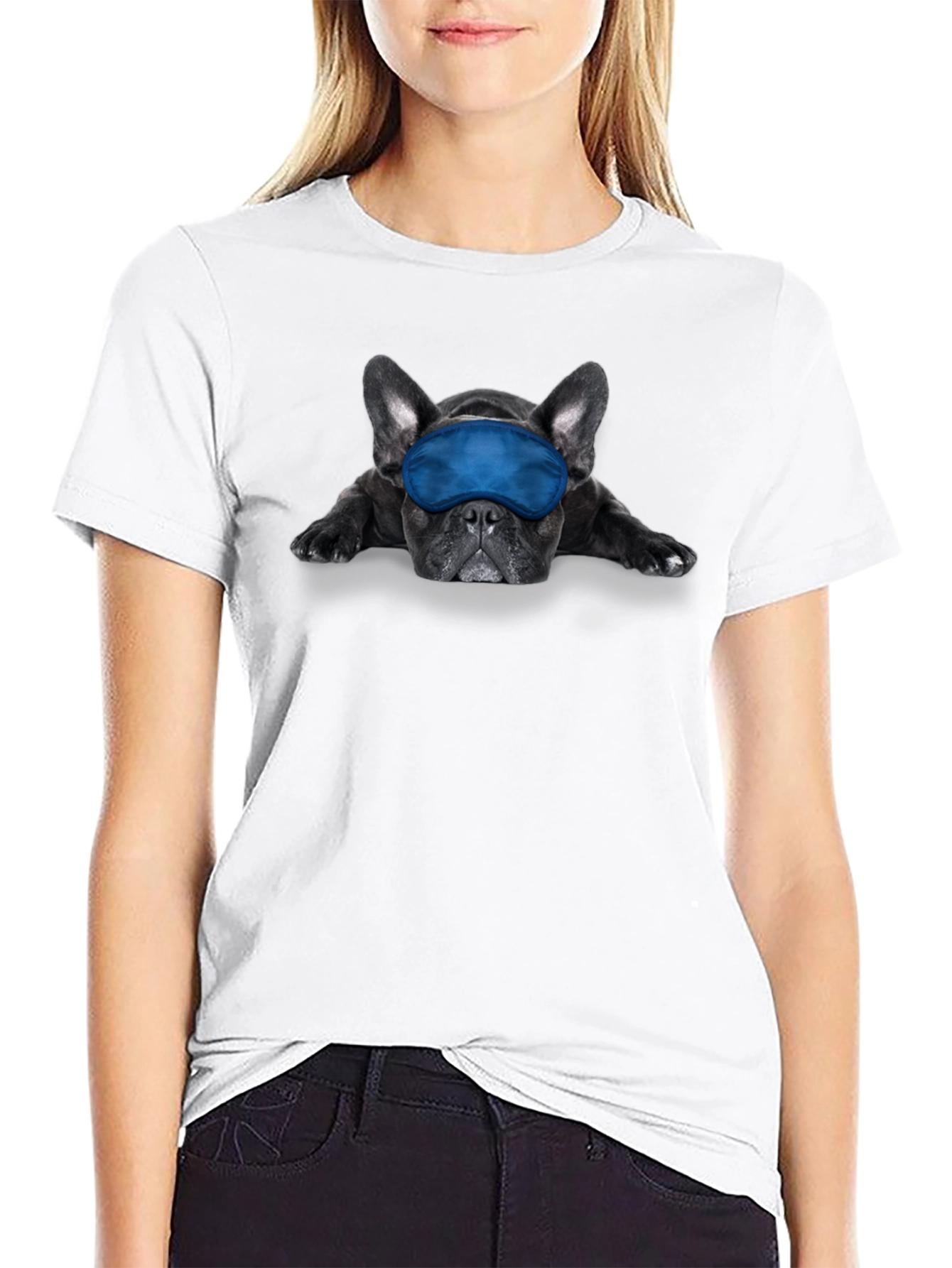 Dog with Sleep Mask Graphic Tee