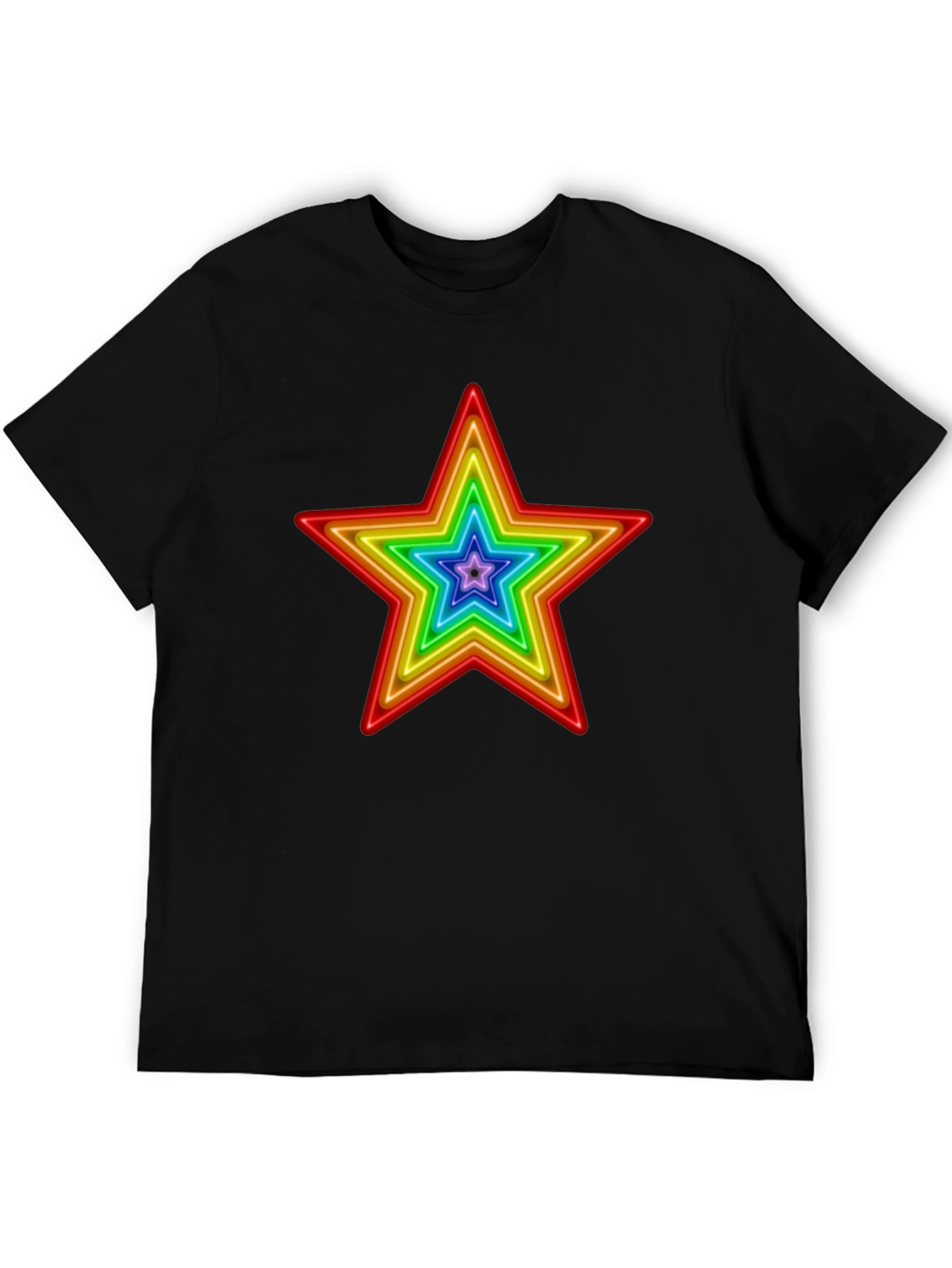Rainbow Star Graphic Print T-Shirt