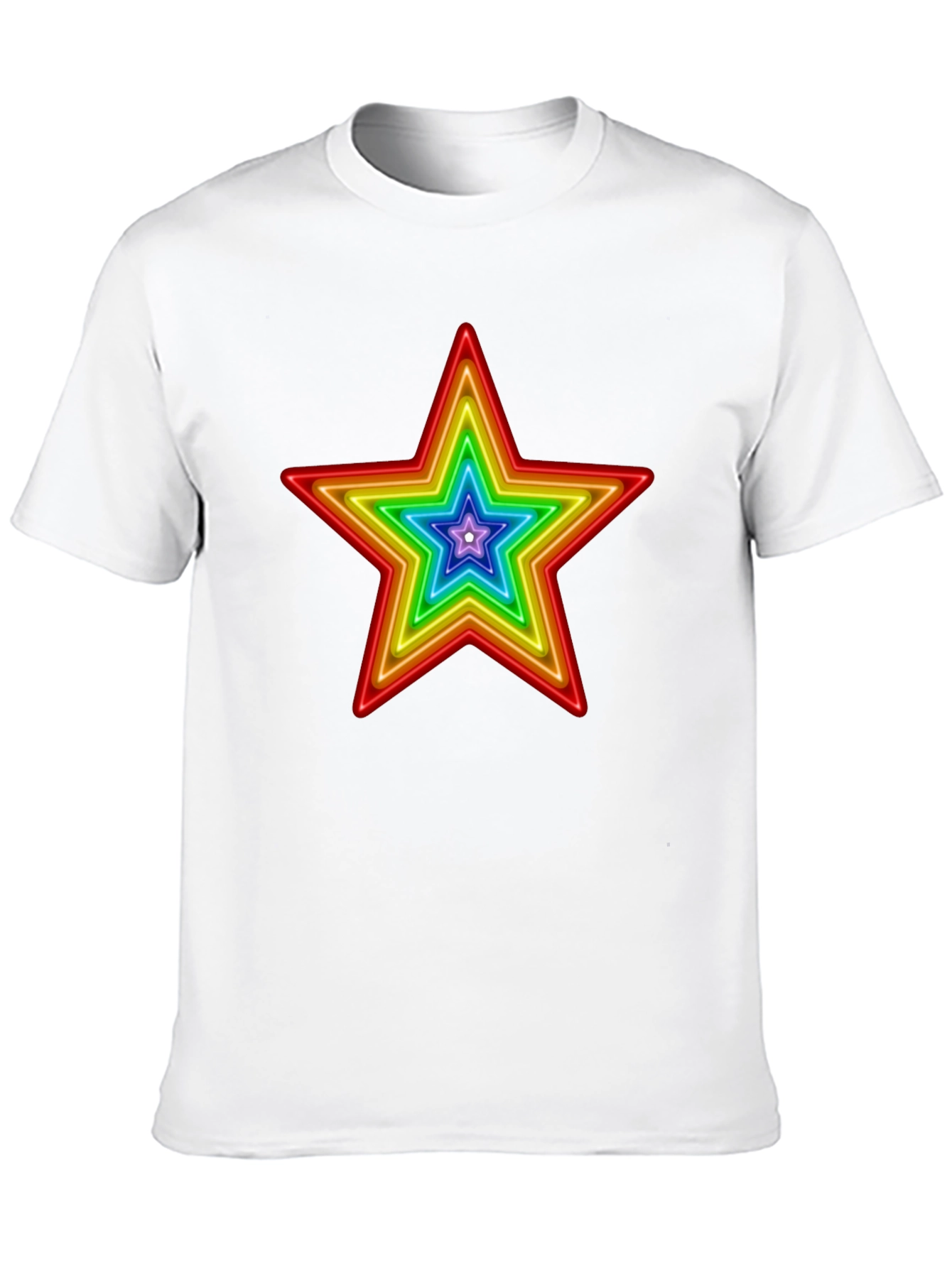 Rainbow Star Graphic Print T-Shirt