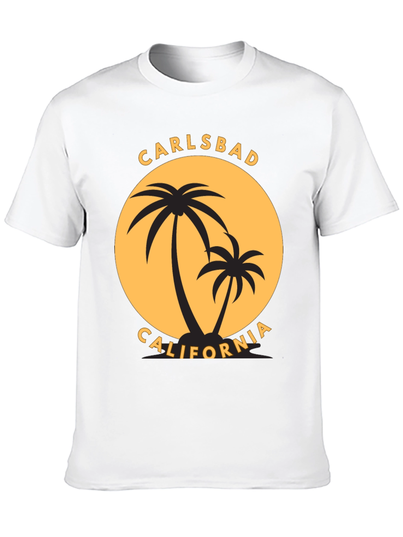 Carlsbad California Palm Tree Black T-Shirt