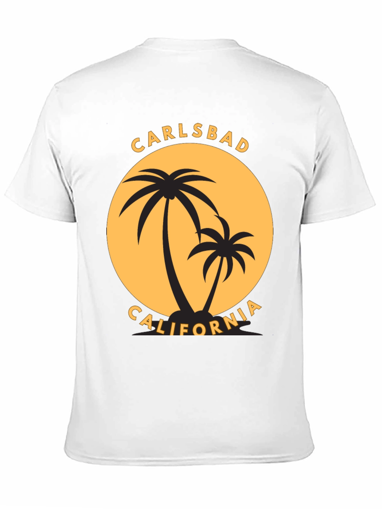 Carlsbad California Palm Tree Black T-Shirt
