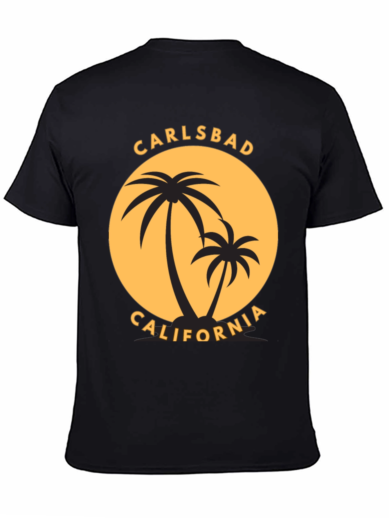 Carlsbad California Palm Tree Black T-Shirt