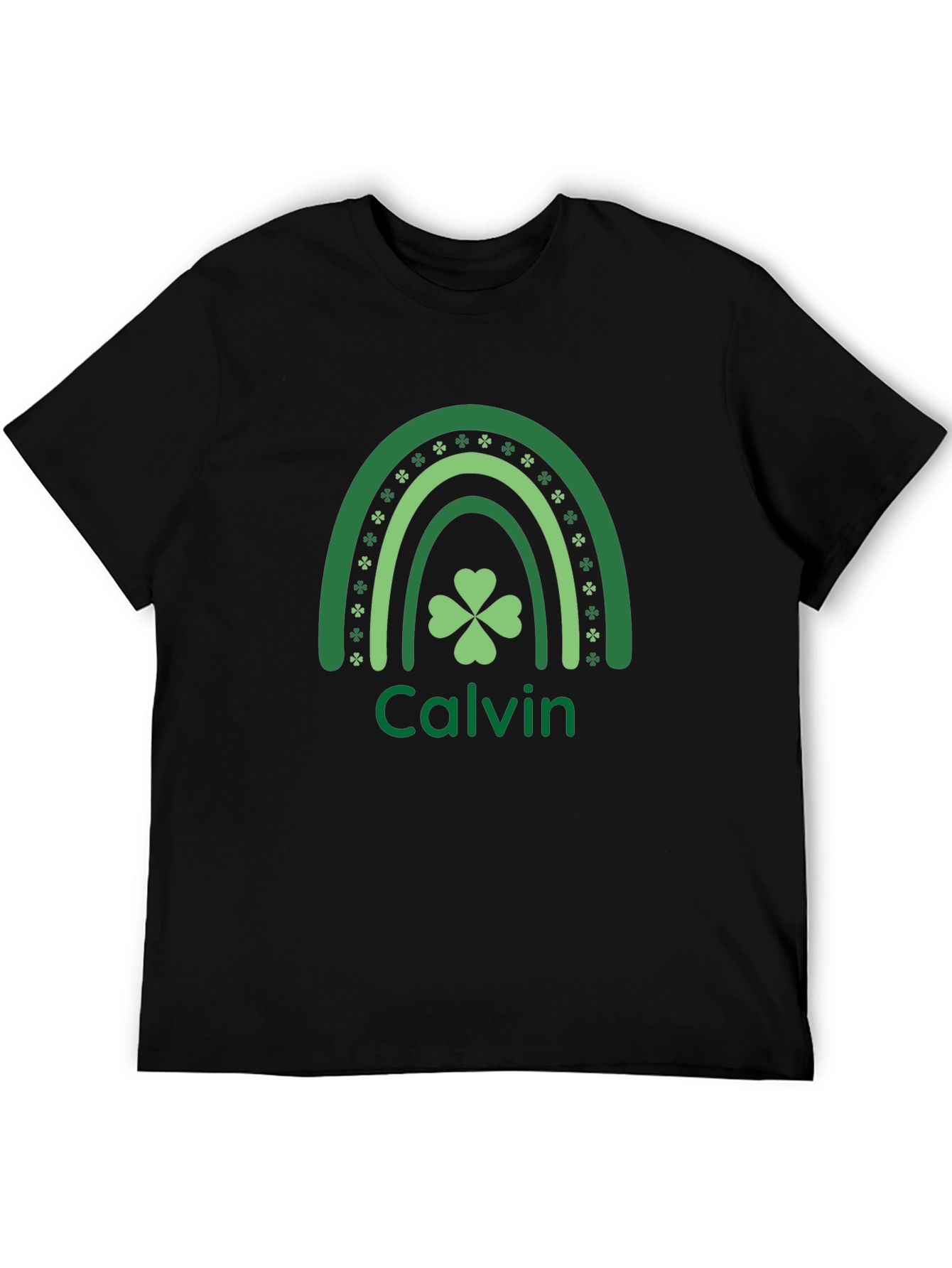 St. Patricks Day Calvin Rainbow Shamrock T-Shirt
