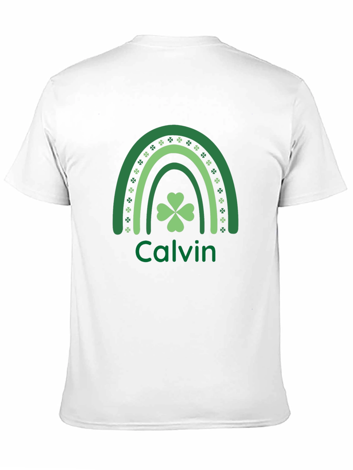 St. Patricks Day Calvin Rainbow Shamrock T-Shirt