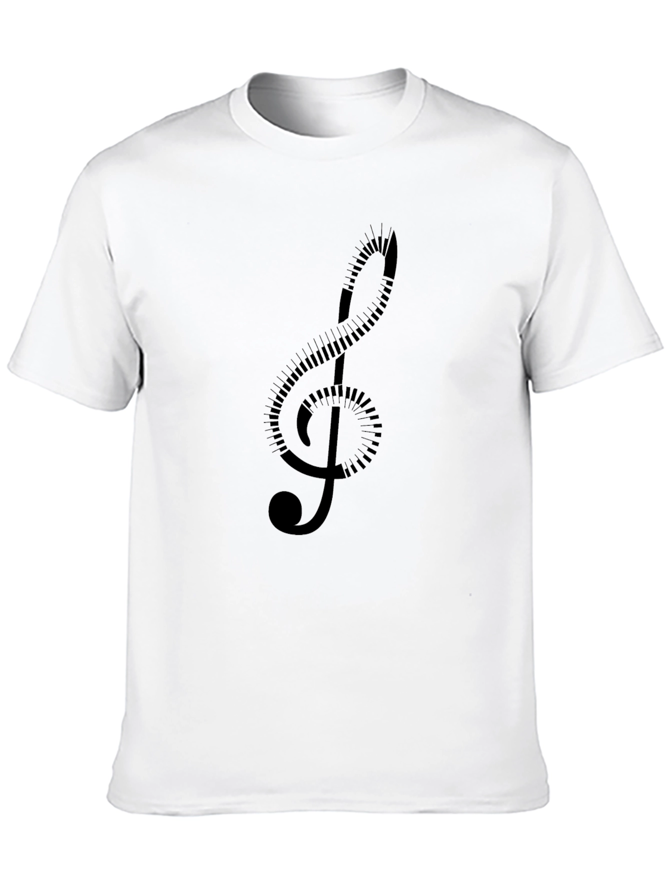 Musical Clef Graphic T-Shirt - Stylish Black Tee