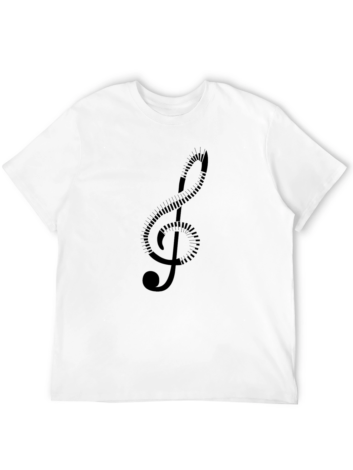 Musical Clef Graphic T-Shirt - Stylish Black Tee