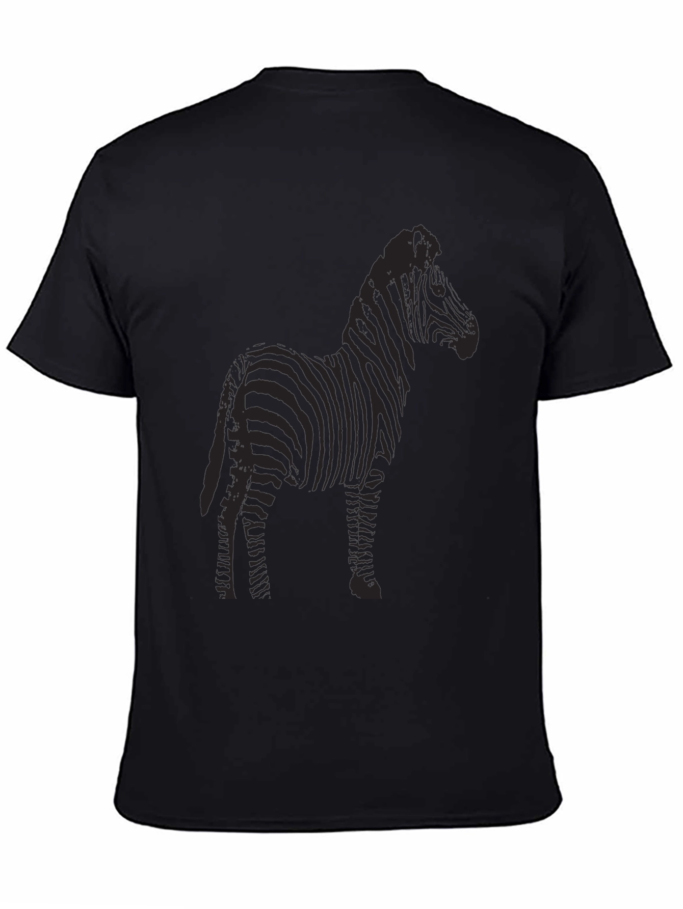 Zebra Graphic Black T-Shirt - Mens Crew Neck Tee