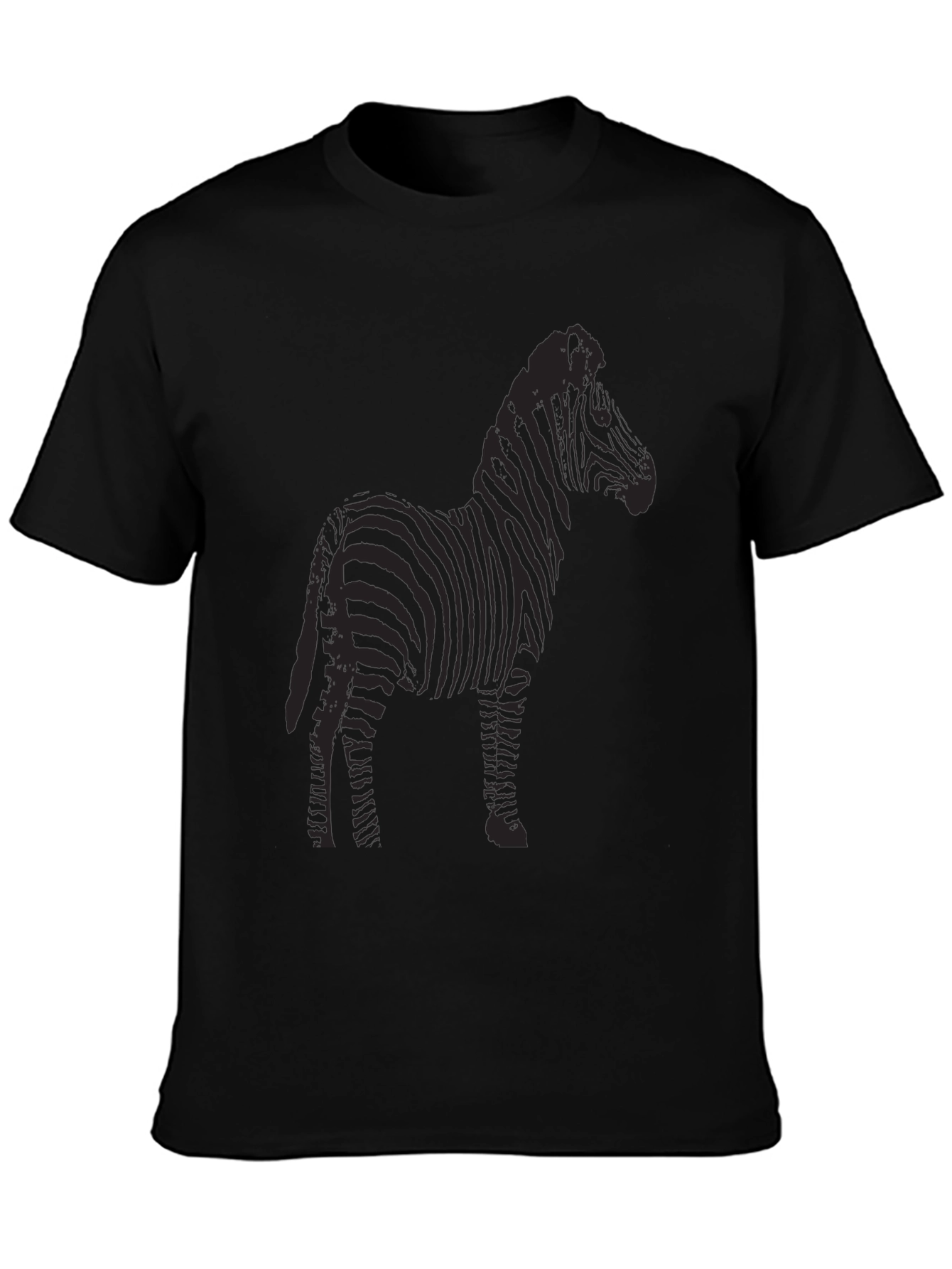 Zebra Graphic Black T-Shirt - Mens Crew Neck Tee