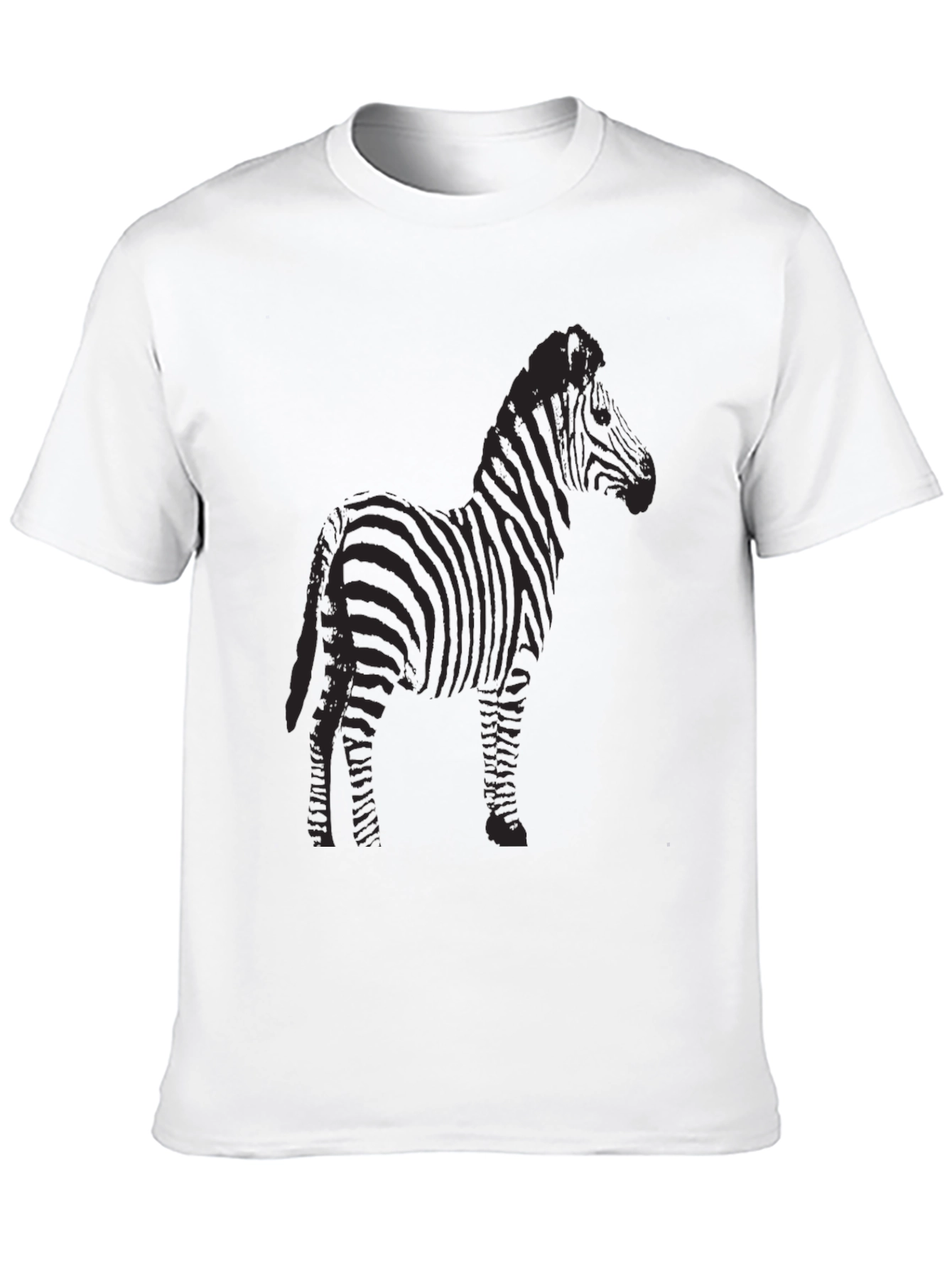 Zebra Graphic Black T-Shirt - Mens Crew Neck Tee