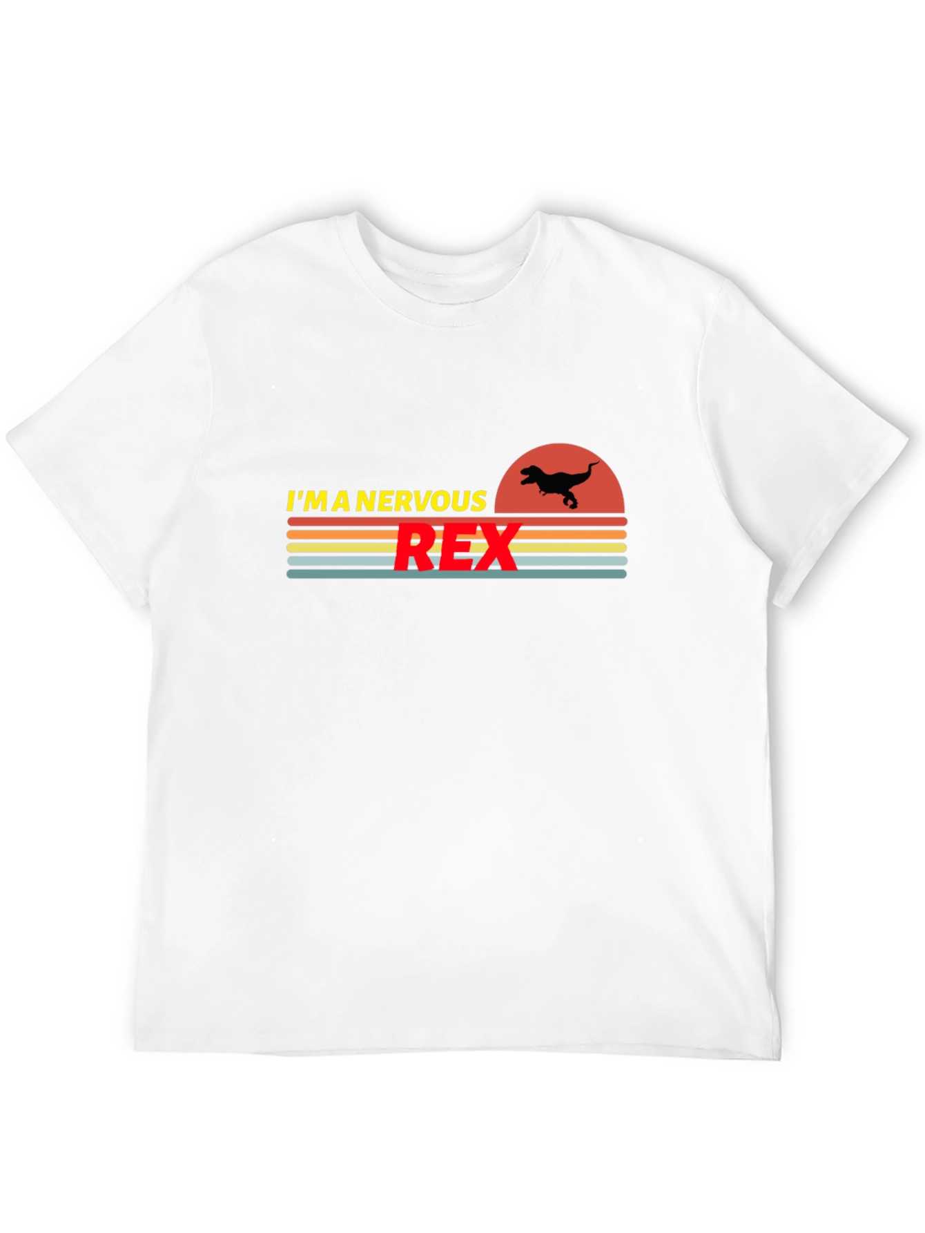 Nervous Rex Graphic T-Shirt - Dinosaur Humor Tee