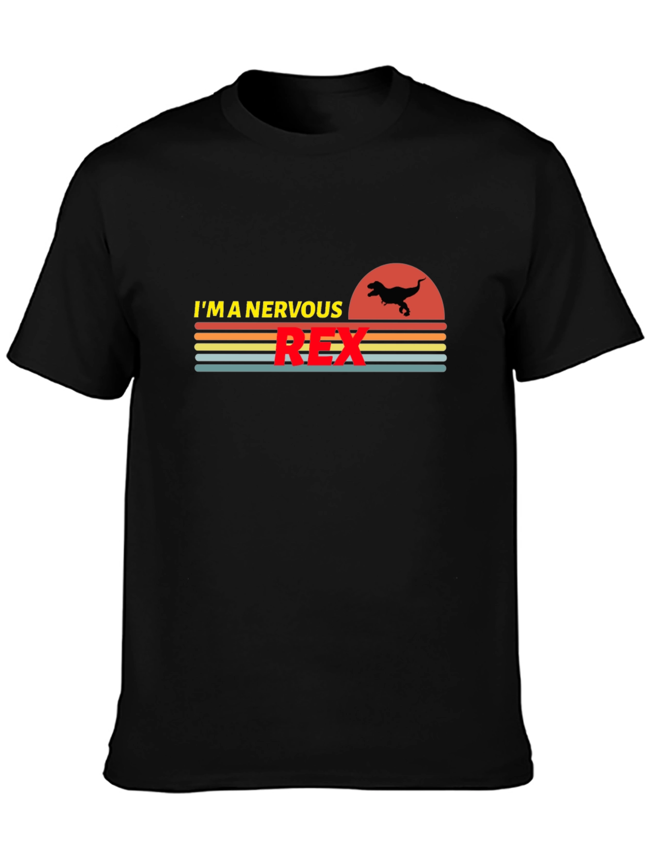 Nervous Rex Graphic T-Shirt - Dinosaur Humor Tee