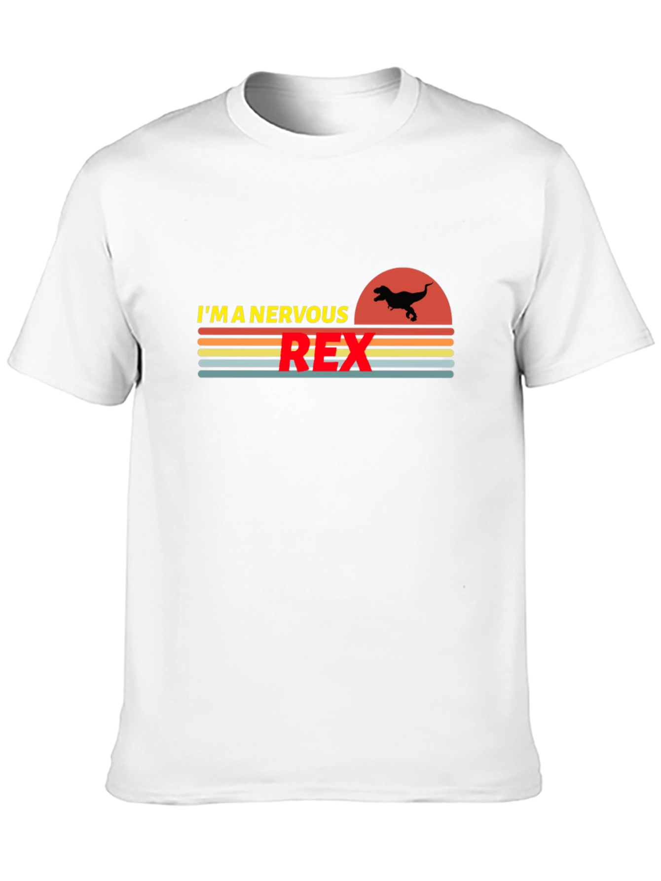 Nervous Rex Graphic T-Shirt - Dinosaur Humor Tee