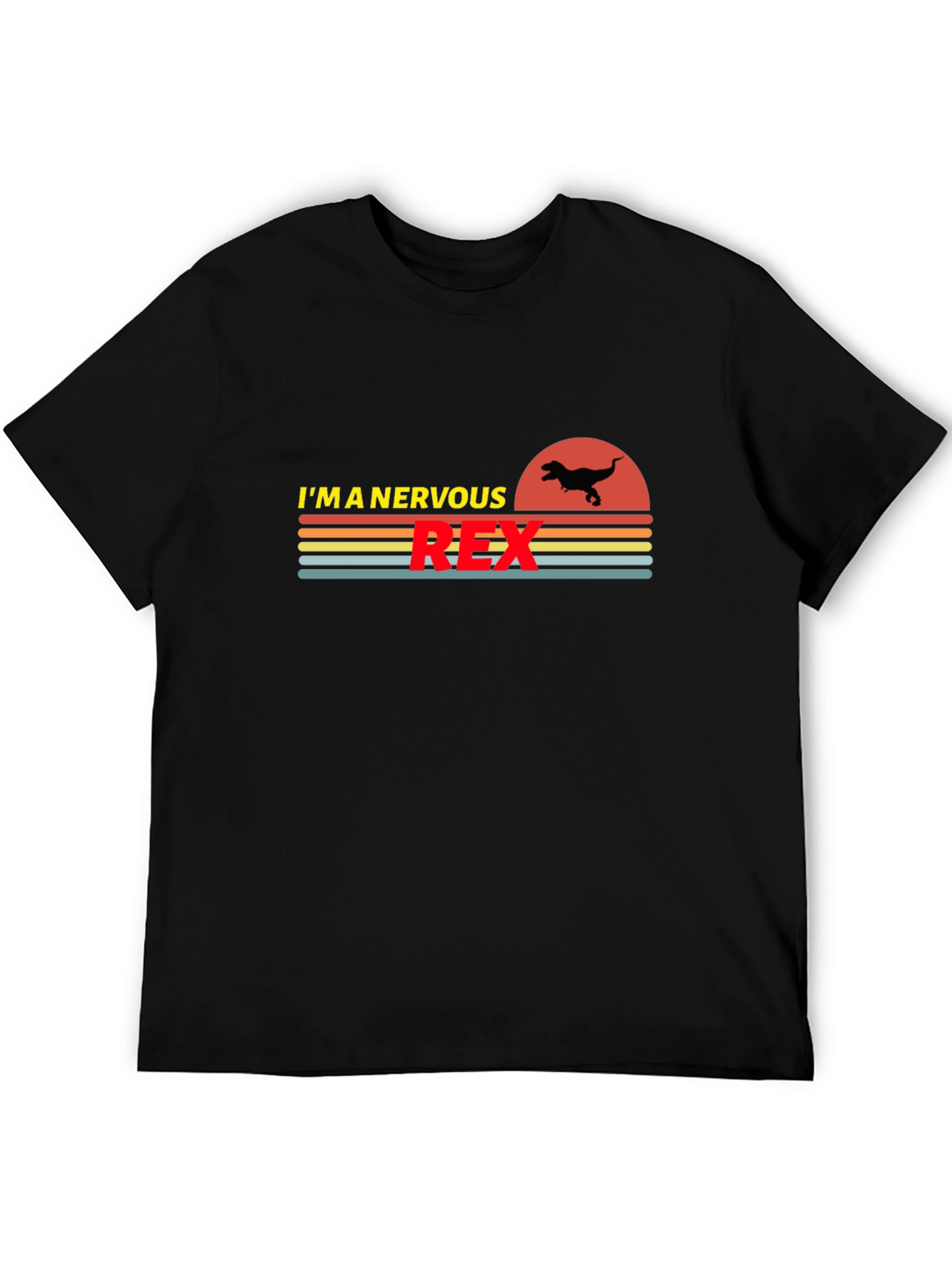 Nervous Rex Graphic T-Shirt - Dinosaur Humor Tee