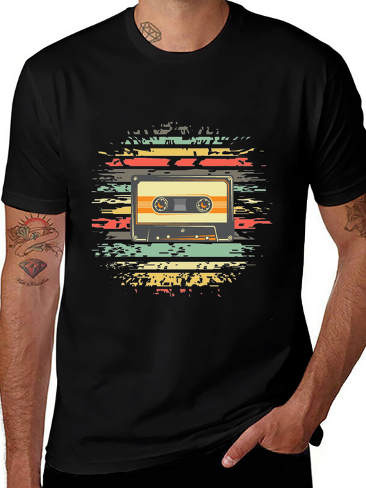 Retro Cassette Tape Graphic Tee - Vintage Style T-Shirt