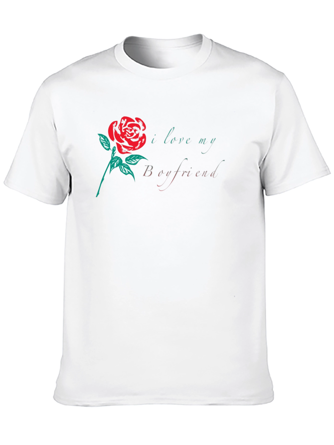 I Love My Boyfriend Rose Graphic T-Shirt