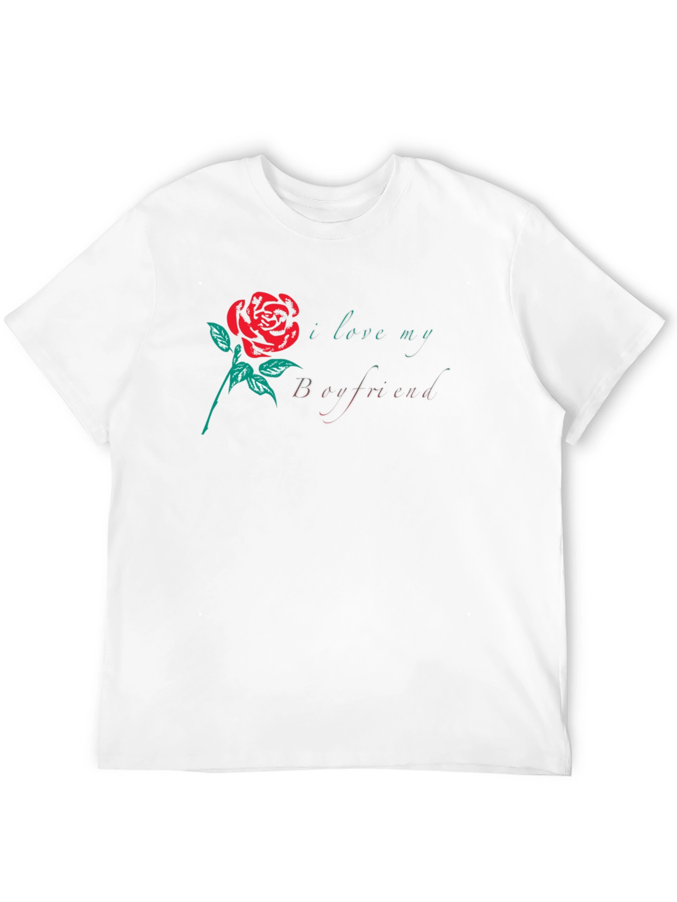 I Love My Boyfriend Rose Graphic T-Shirt