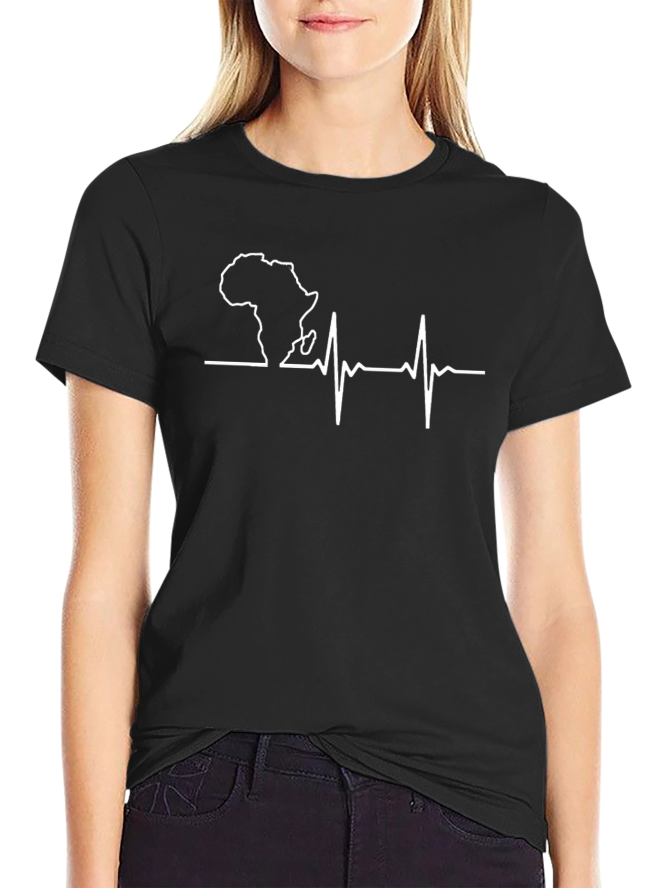Africa Heartbeat T-Shirt - Black Graphic Tee