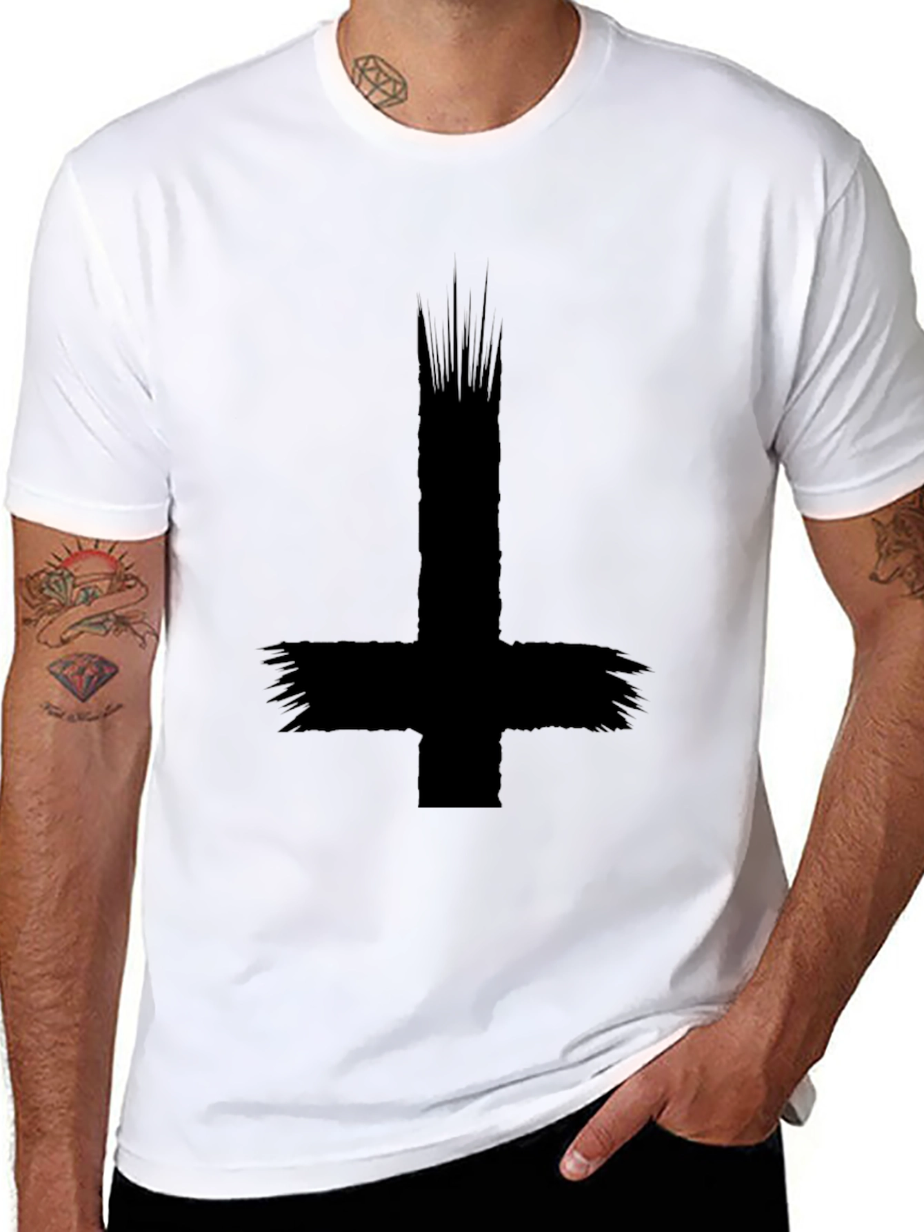 Inverted Cross Black Graphic Tee