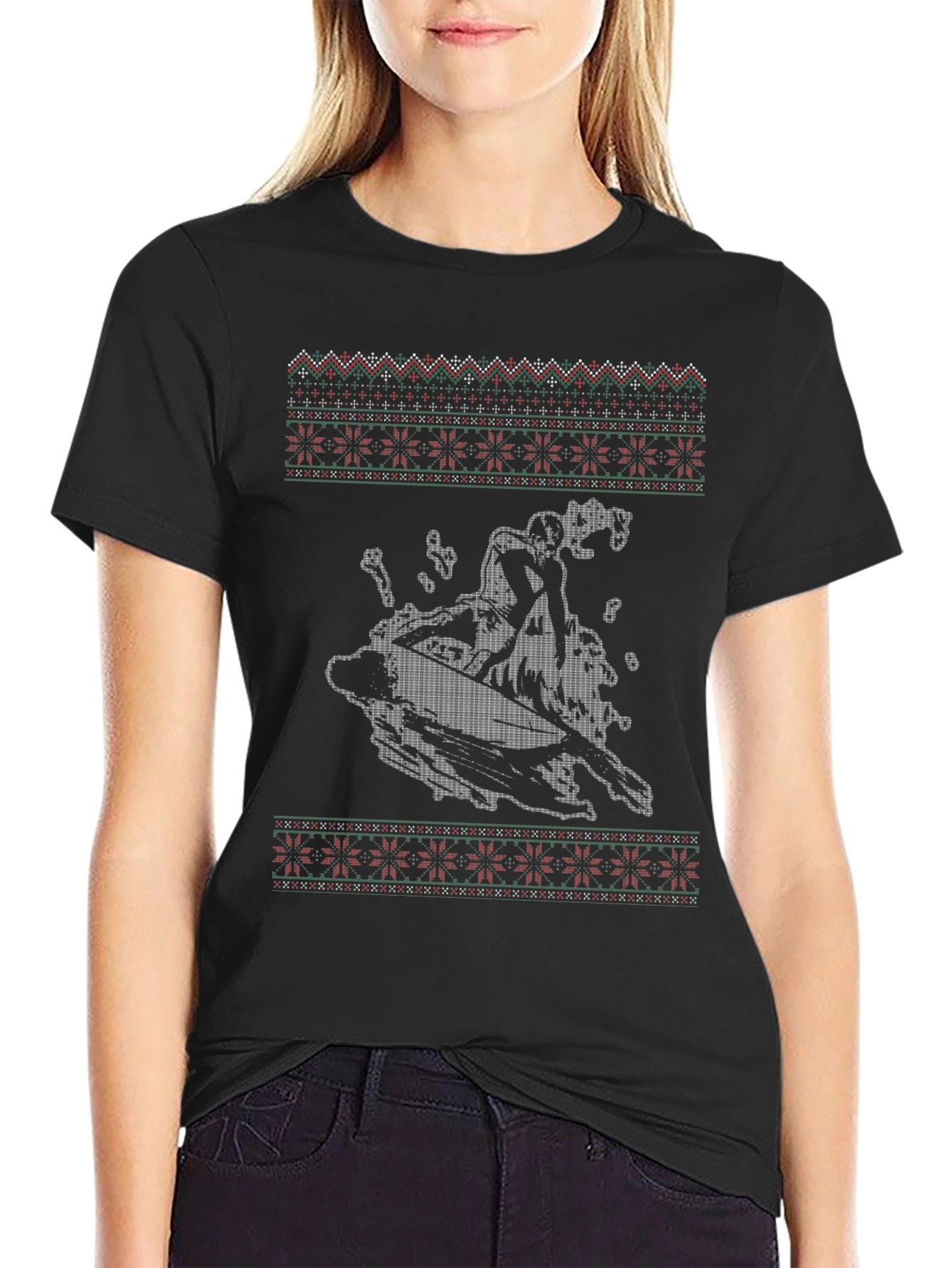 Surfing Ugly Christmas Sweater T-Shirt