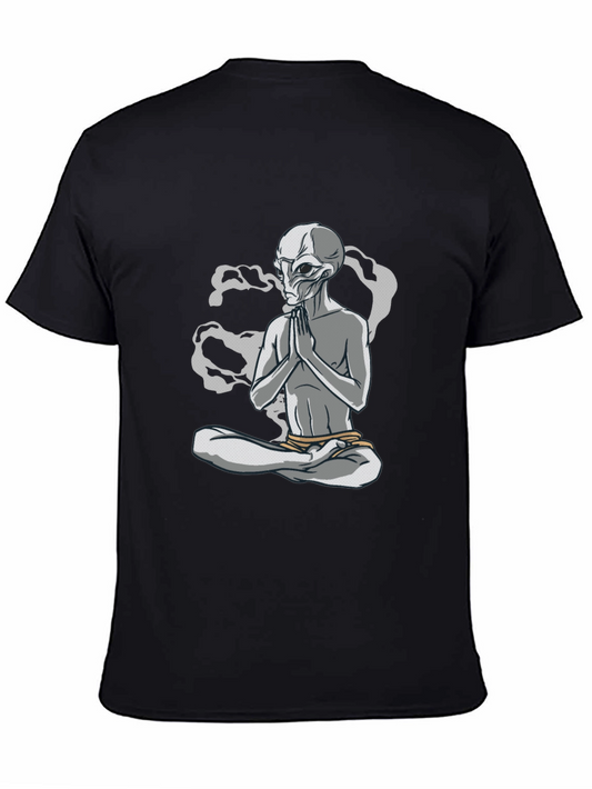 Meditating Alien Graphic T-Shirt - Relaxed Fit