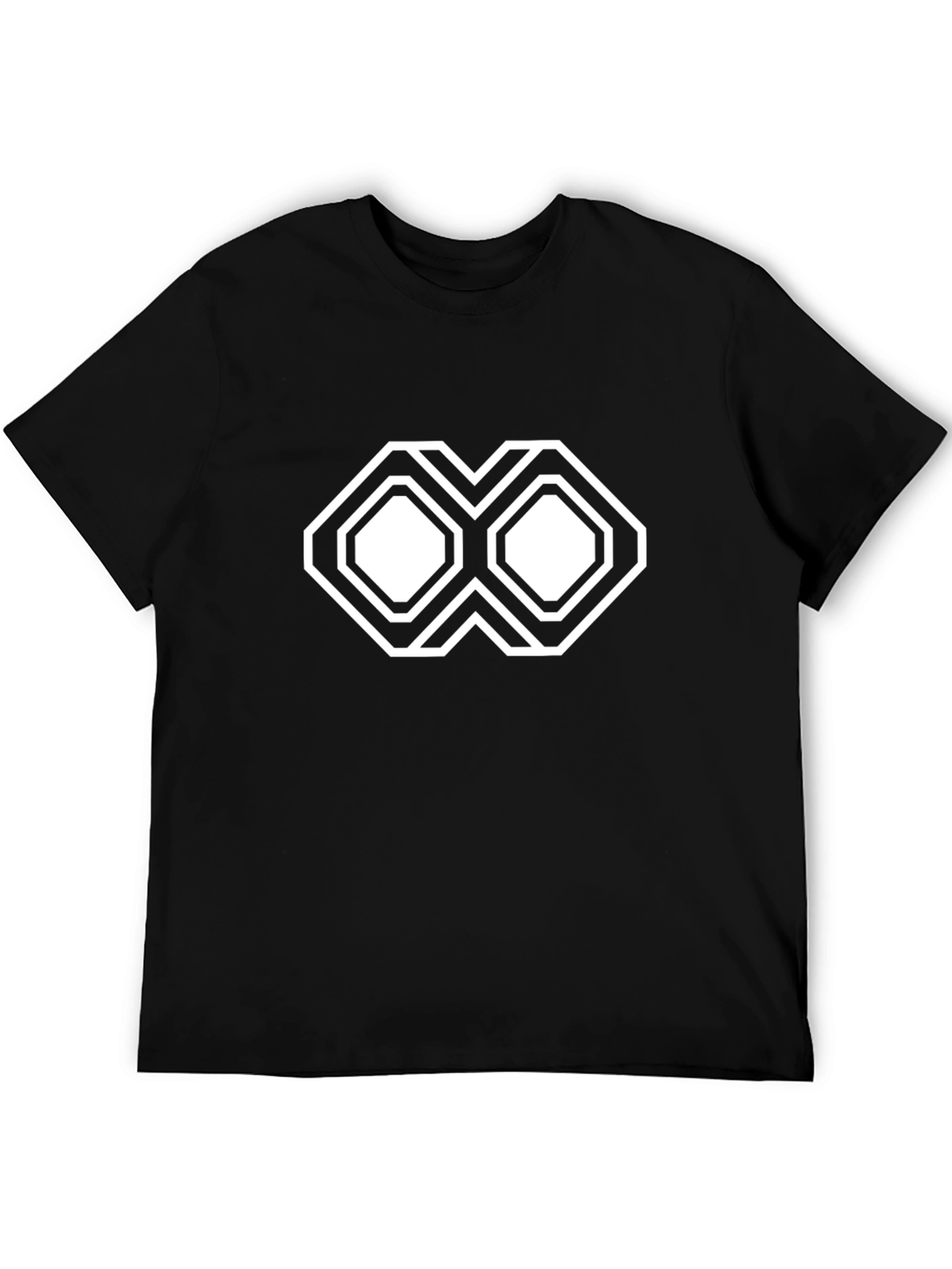 Geometric Graphic Print Black T-Shirt