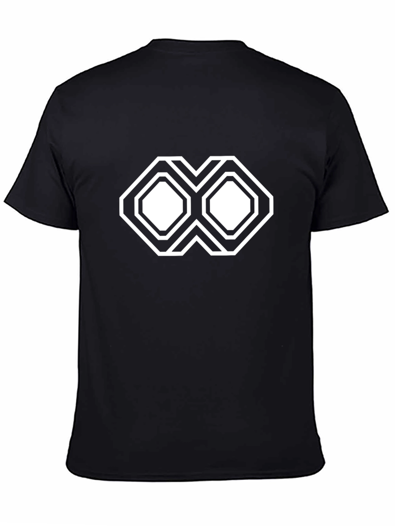 Geometric Graphic Print Black T-Shirt