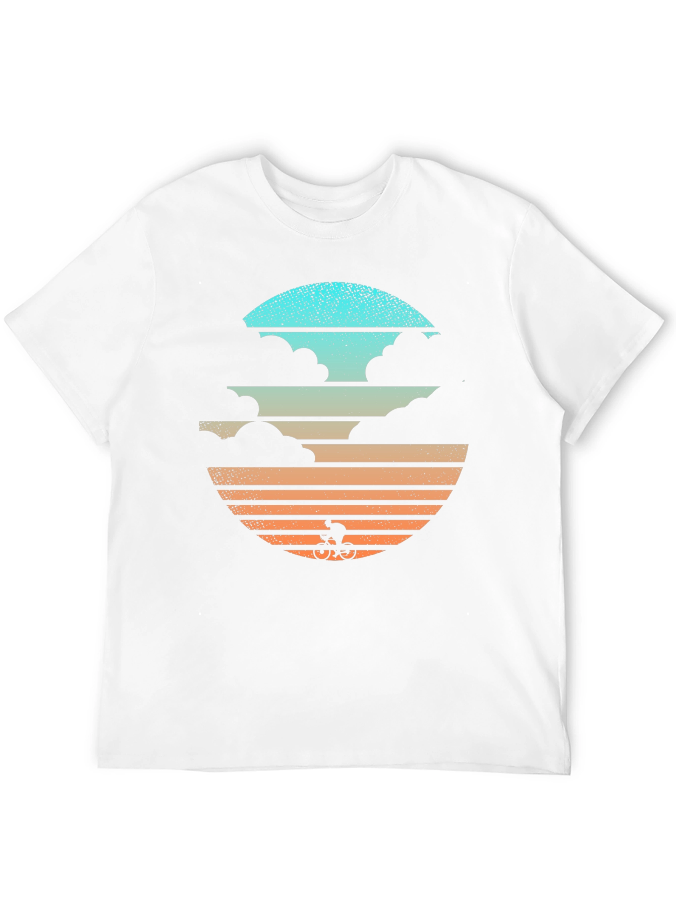 Retro Sunset Cyclist Graphic T-Shirt