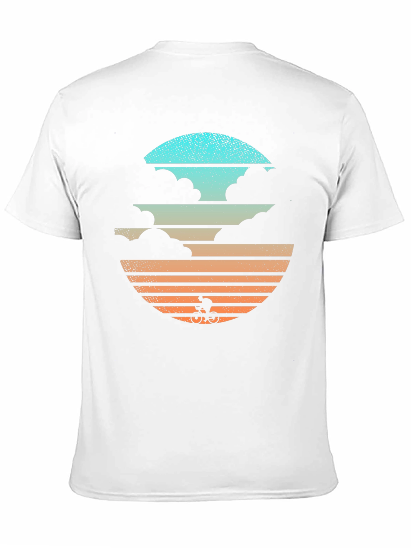 Retro Sunset Cyclist Graphic T-Shirt