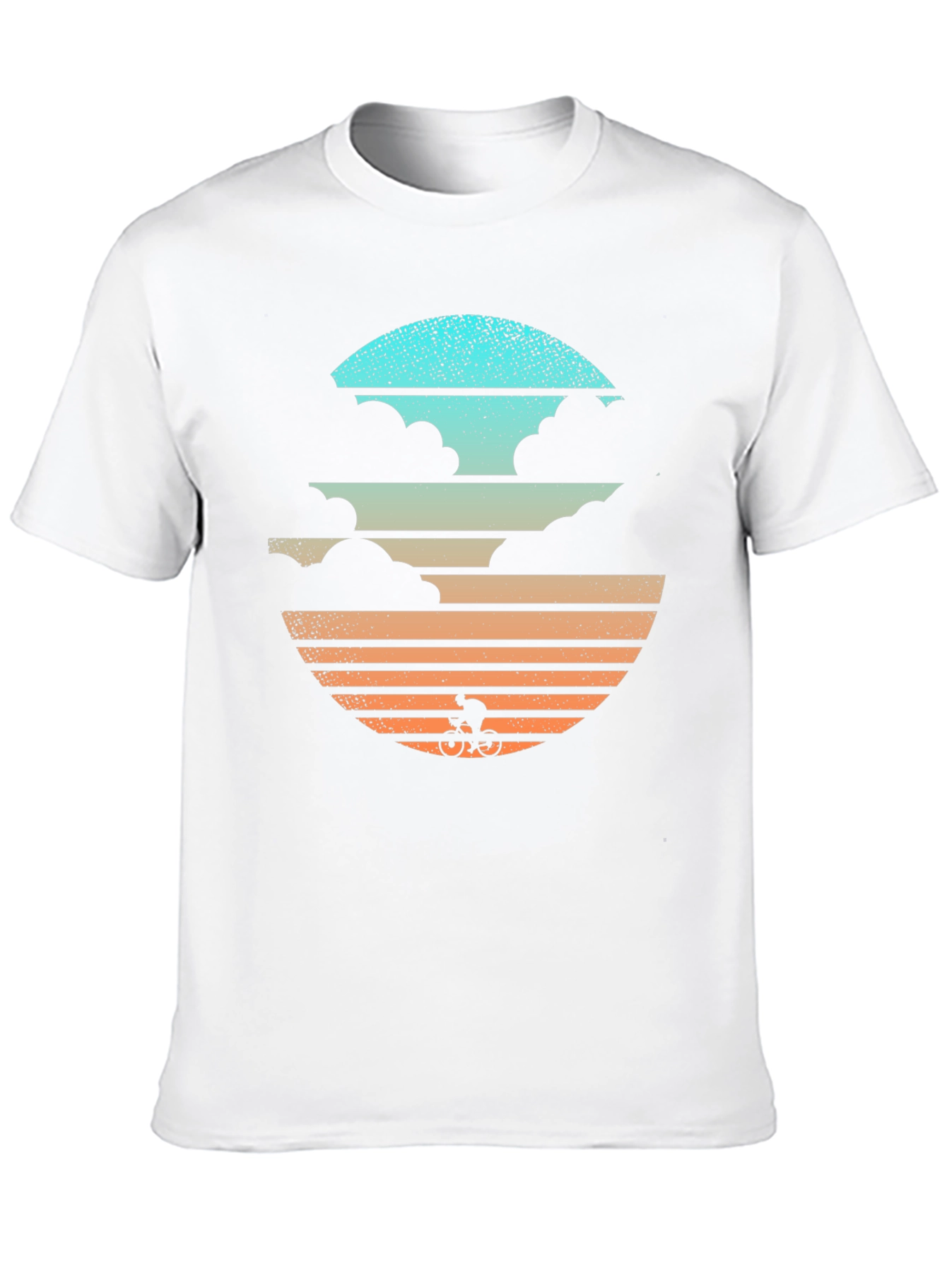 Retro Sunset Cyclist Graphic T-Shirt