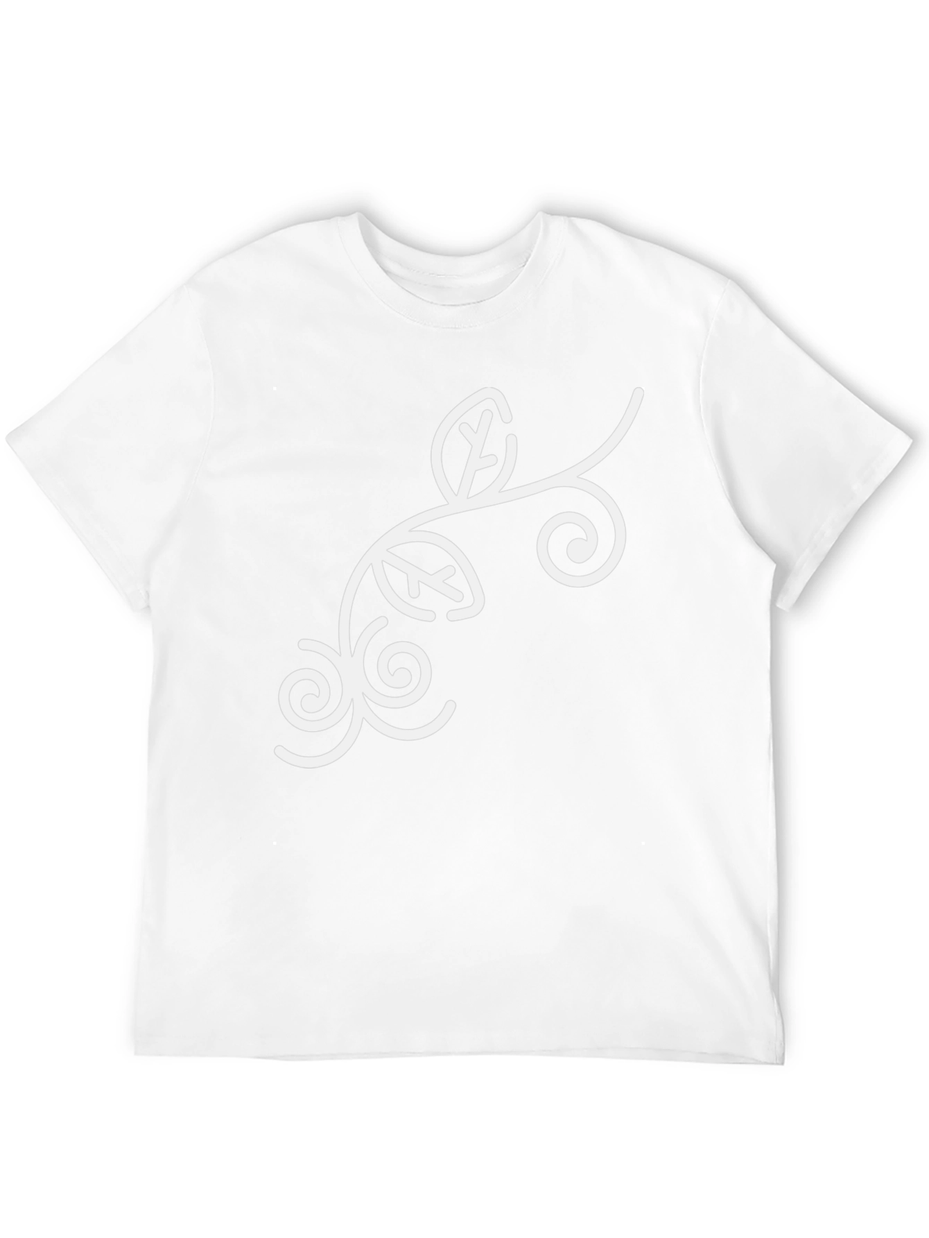 Stylish Black Tee with Floral Swirl Design
