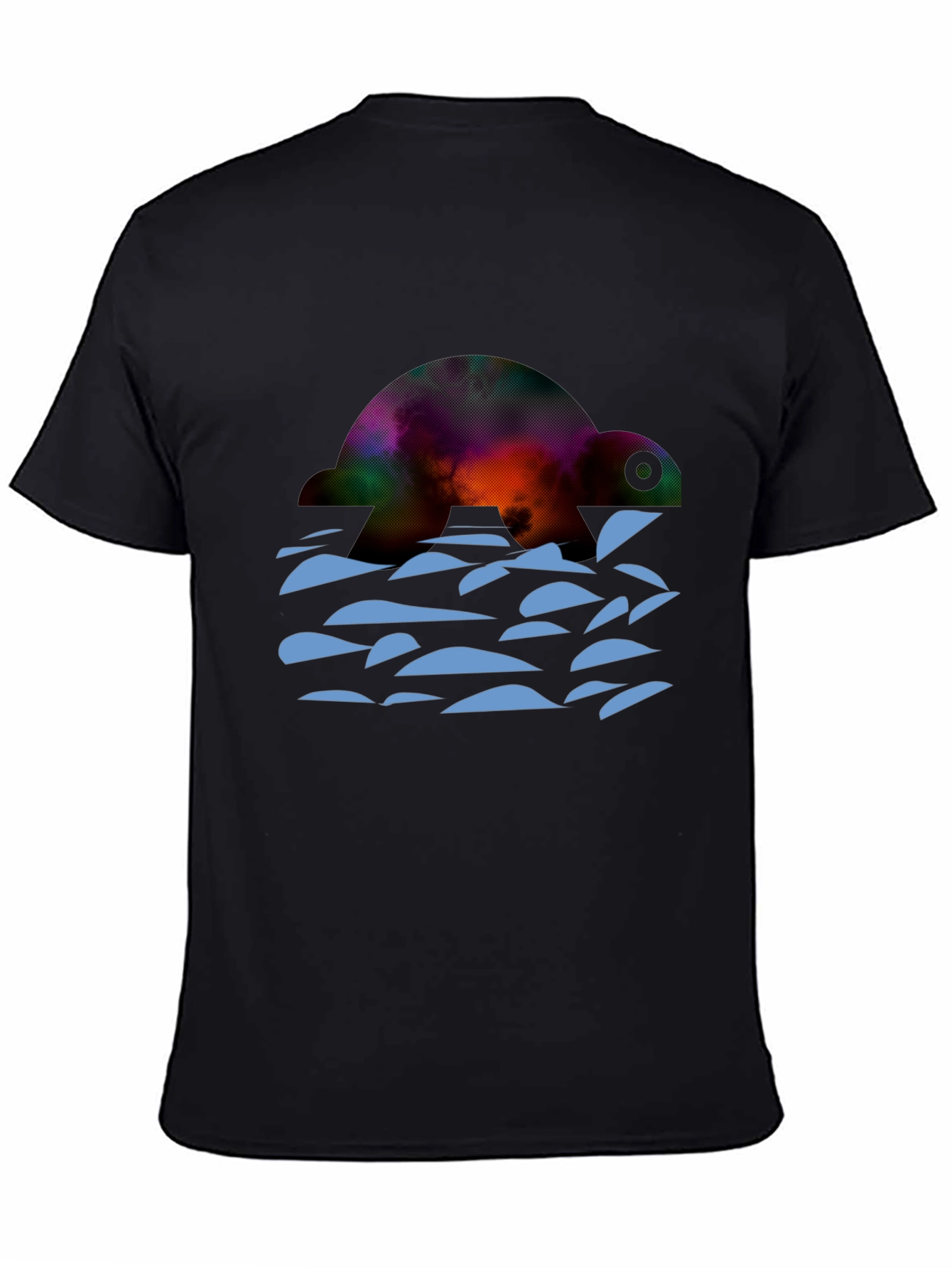Turtle Galaxy Graphic Tee - Black Cotton Comfort