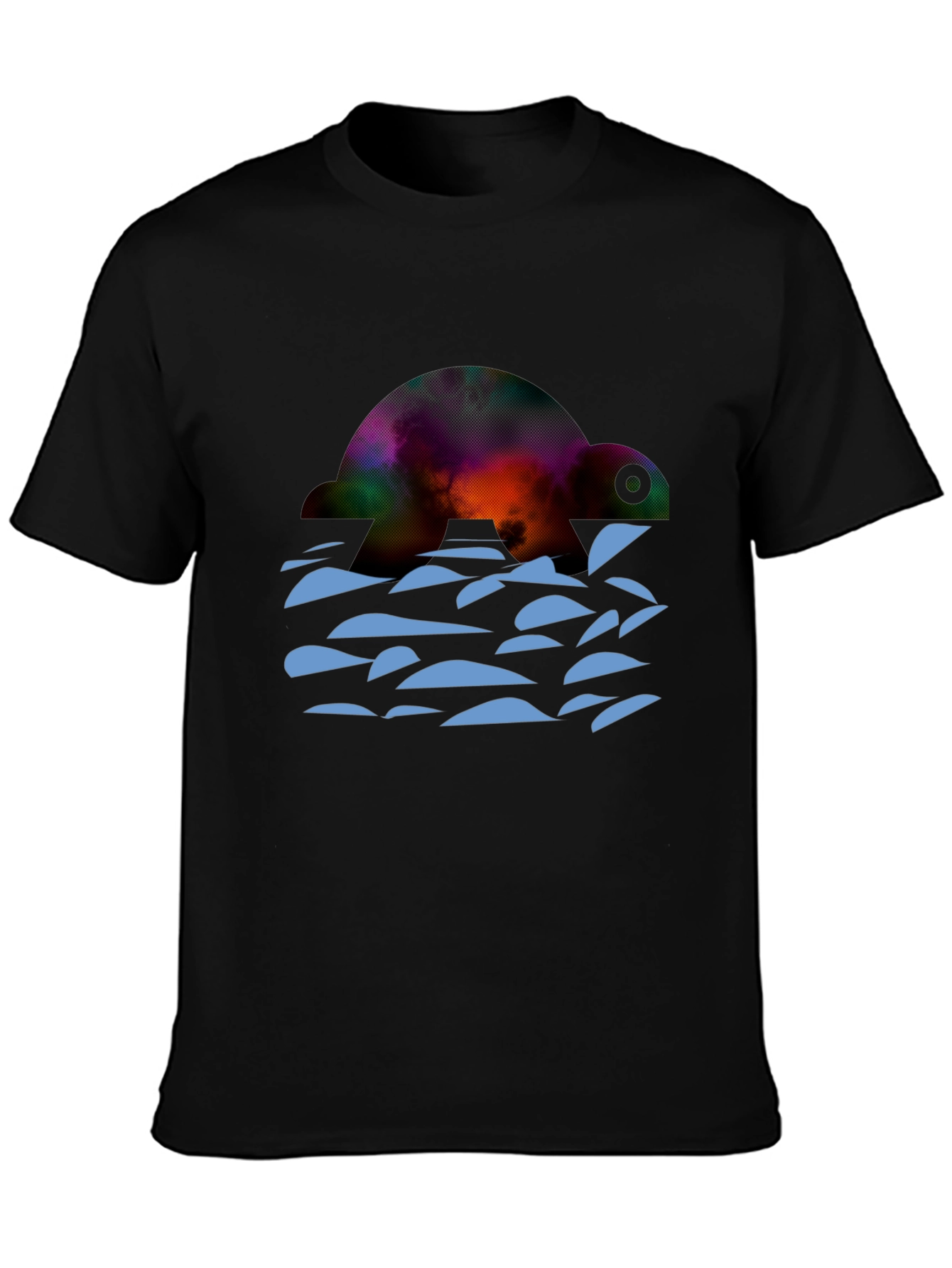 Turtle Galaxy Graphic Tee - Black Cotton Comfort