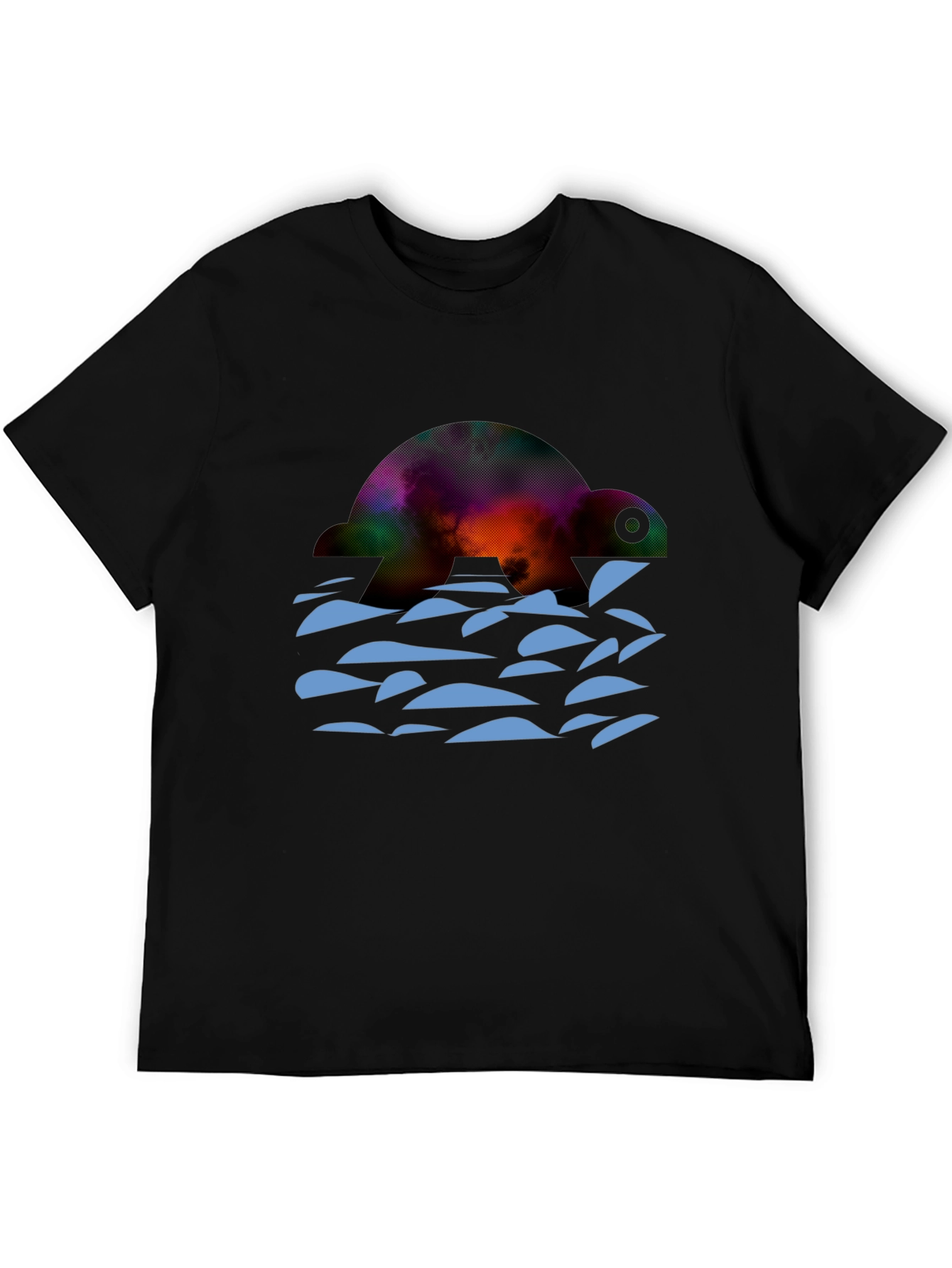 Turtle Galaxy Graphic Tee - Black Cotton Comfort