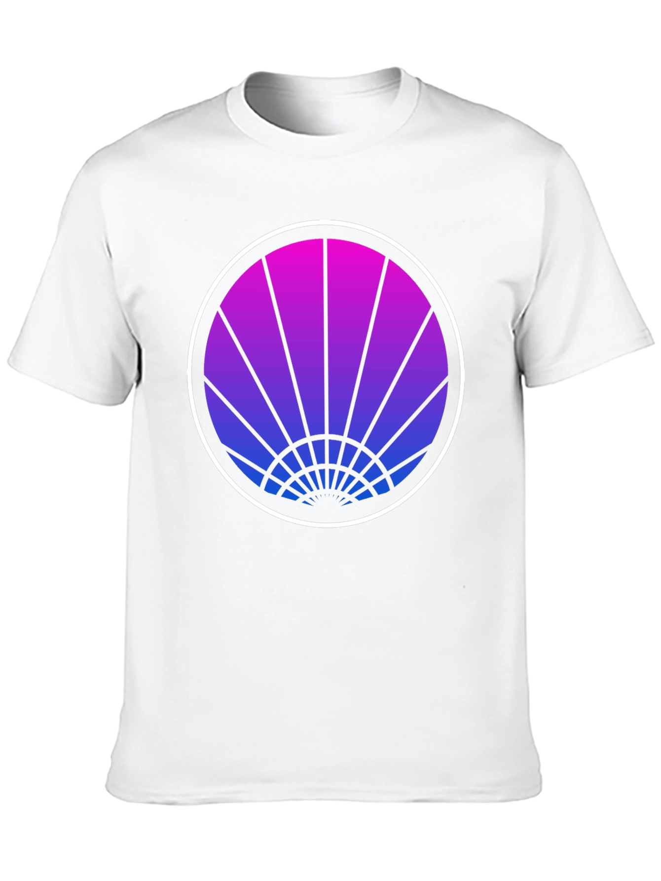 Retro Sunrise Graphic Tee - Black Cotton T-Shirt