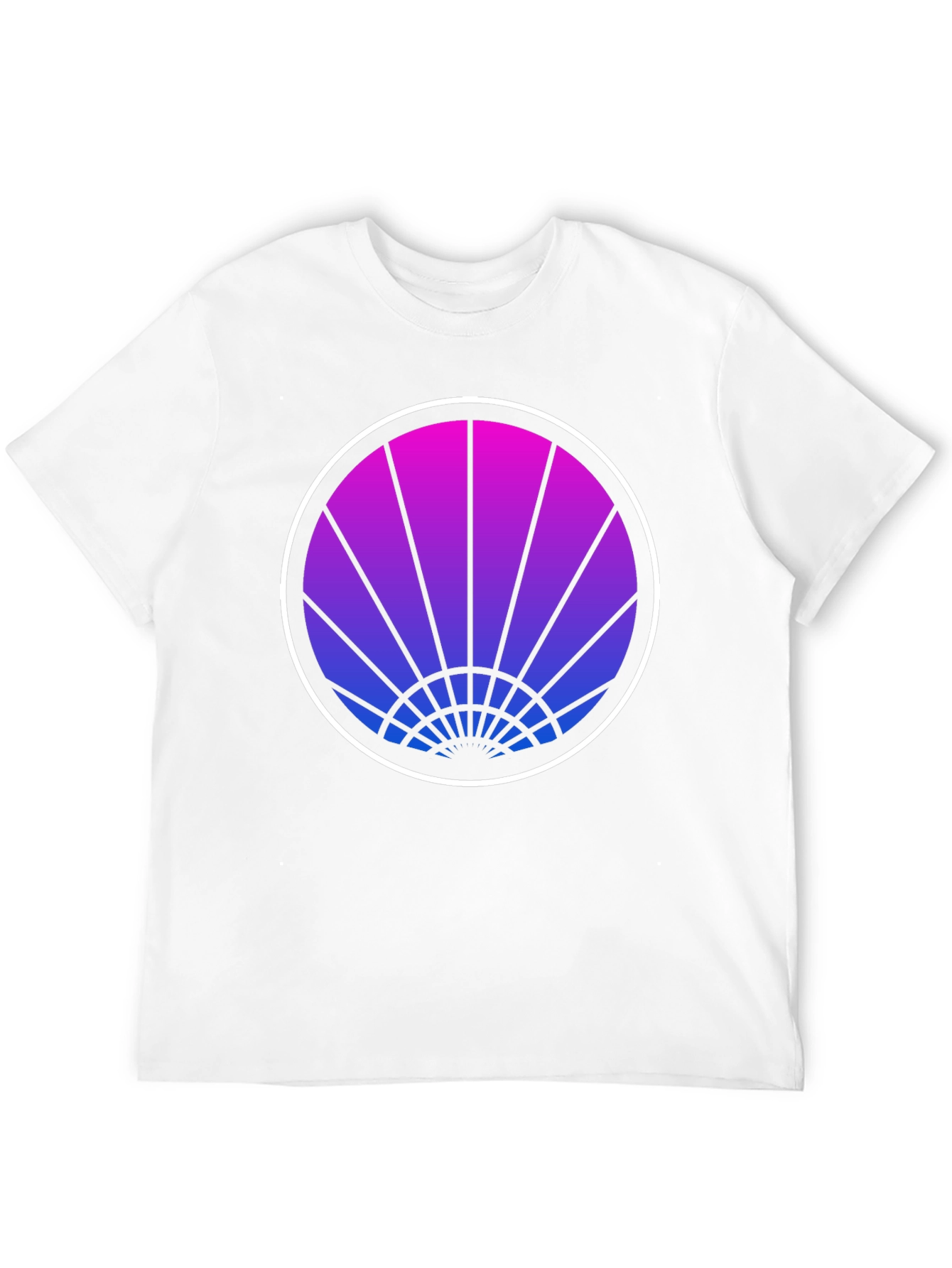 Retro Sunrise Graphic Tee - Black Cotton T-Shirt