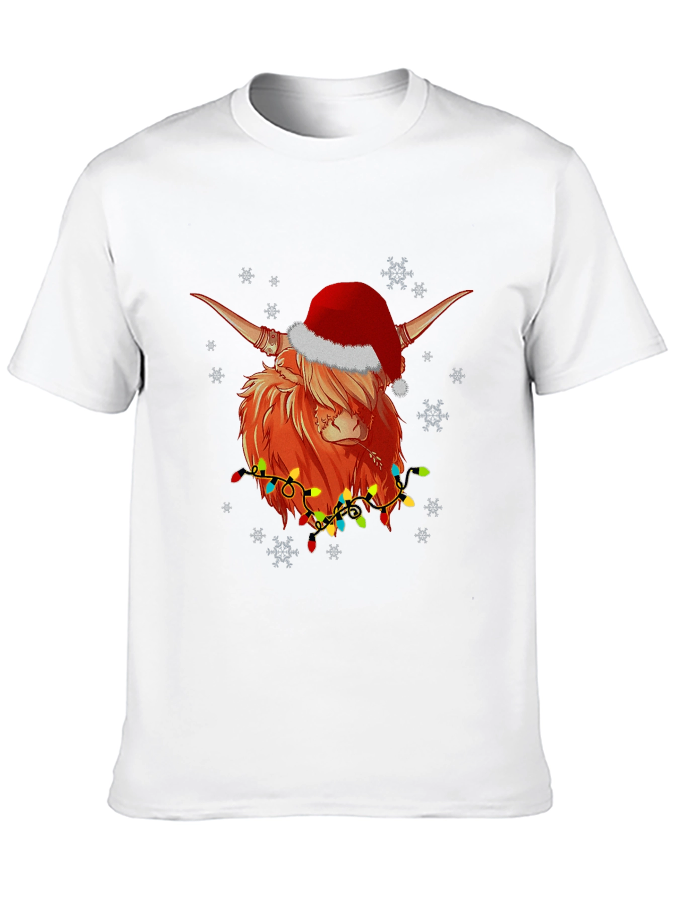 Festive Highland Cow Christmas T-Shirt