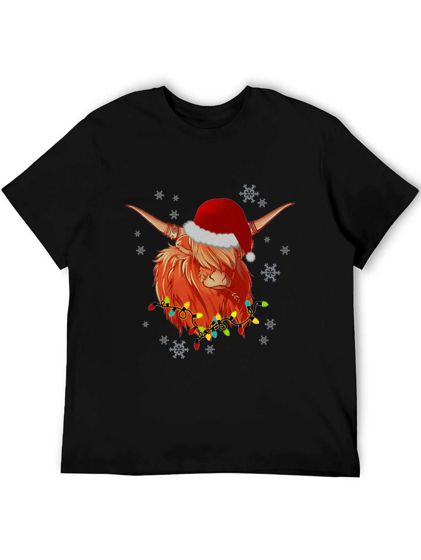 Festive Highland Cow Christmas T-Shirt