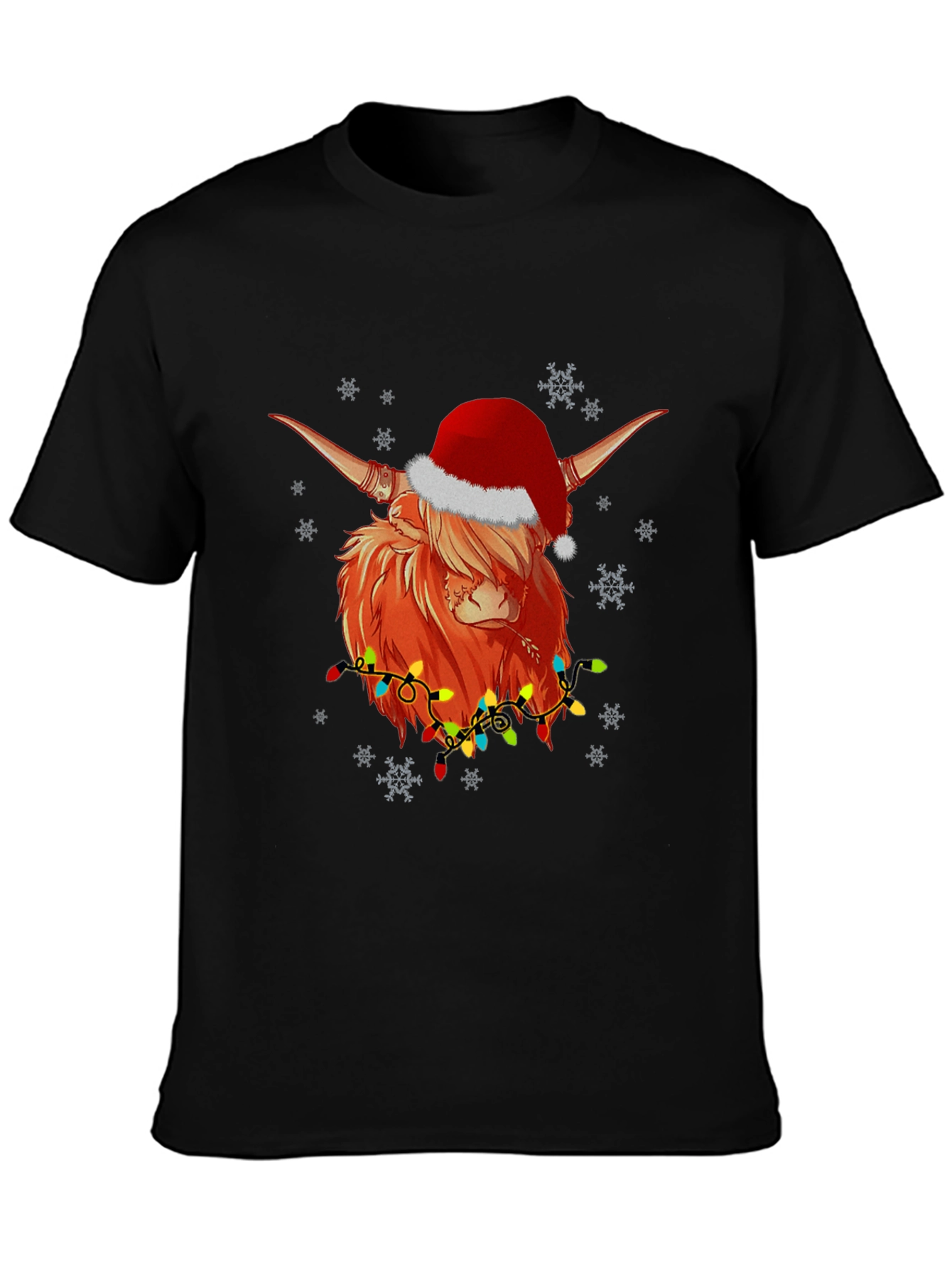 Festive Highland Cow Christmas T-Shirt