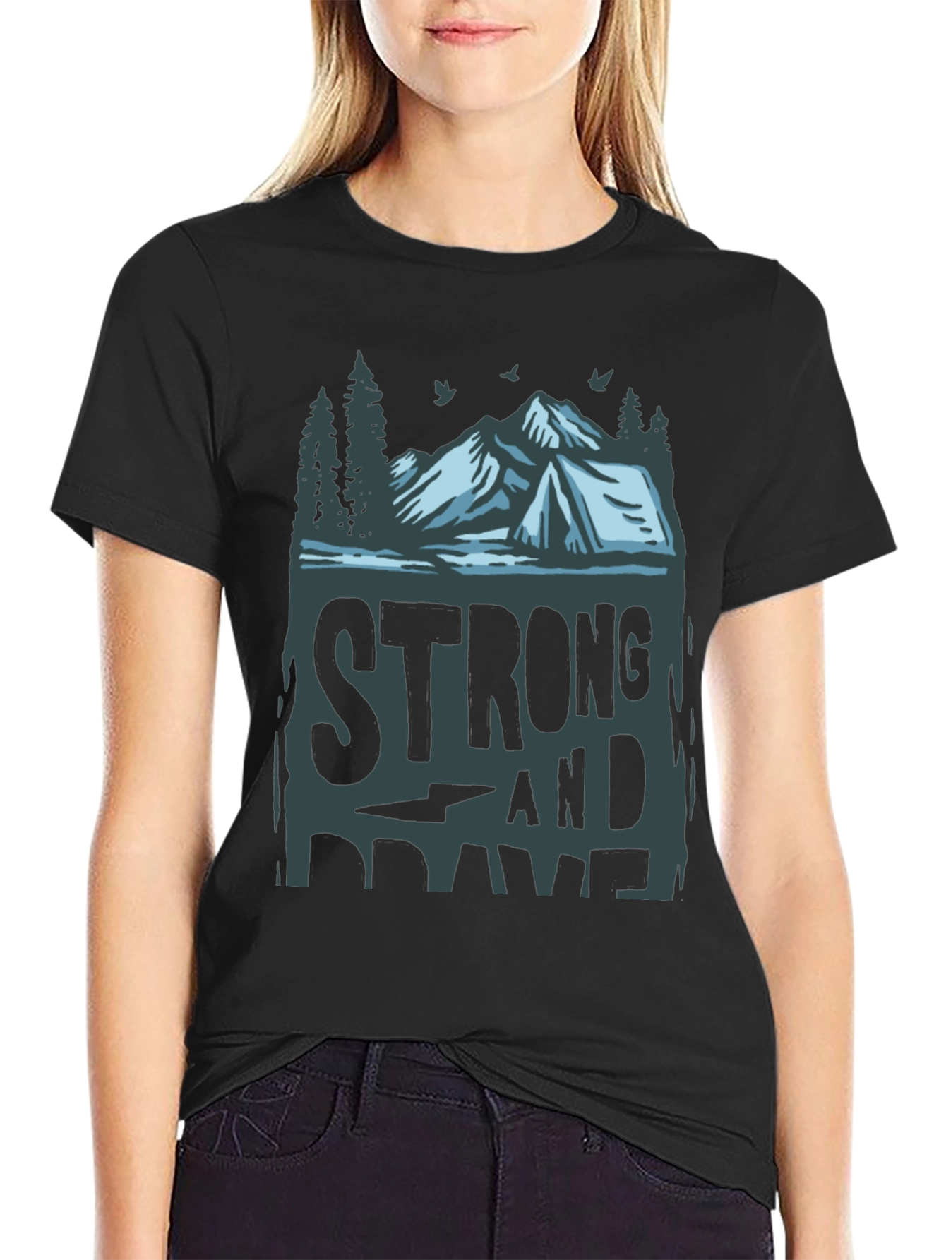 Strong & Brave Mountain Graphic Tee