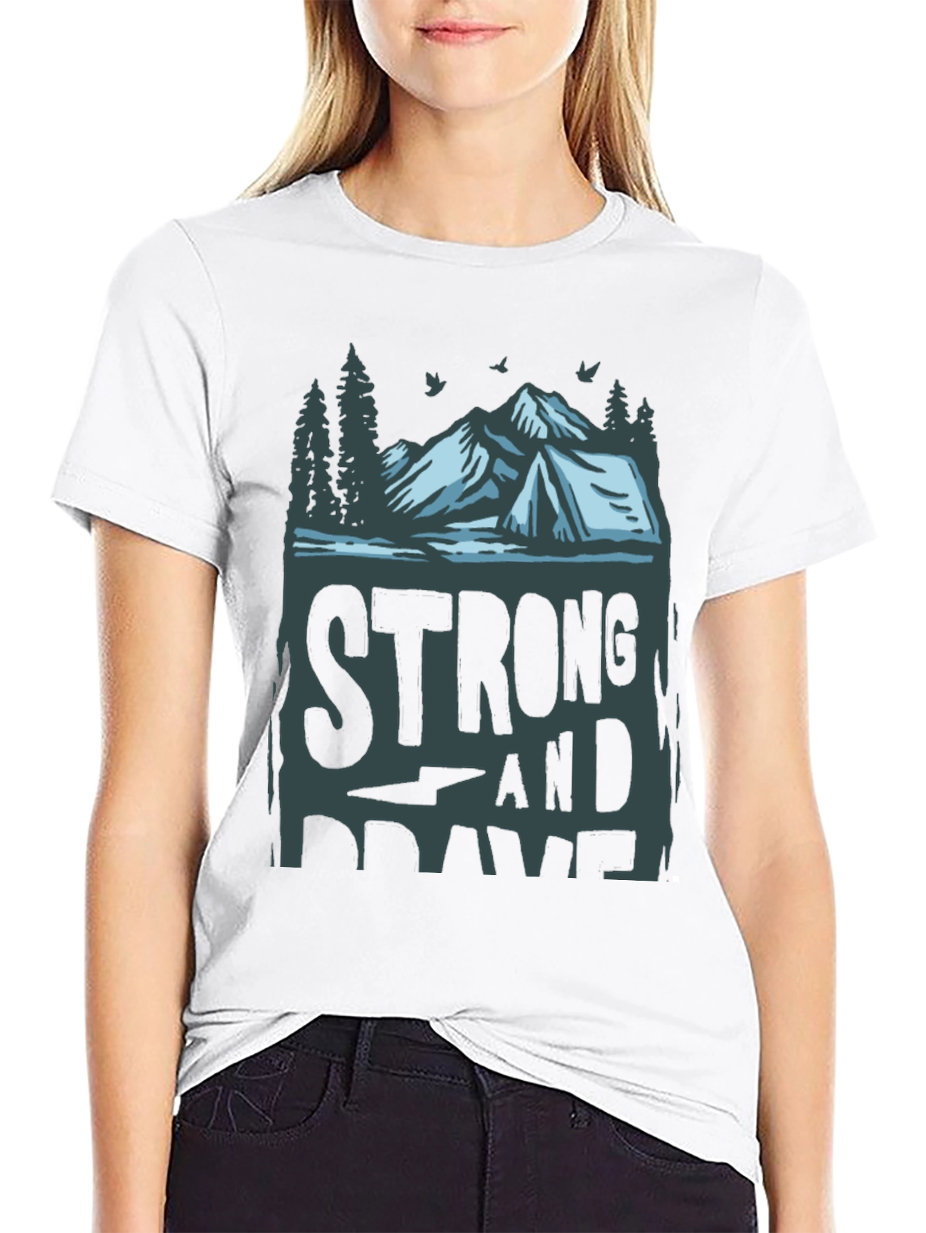 Strong & Brave Mountain Graphic Tee