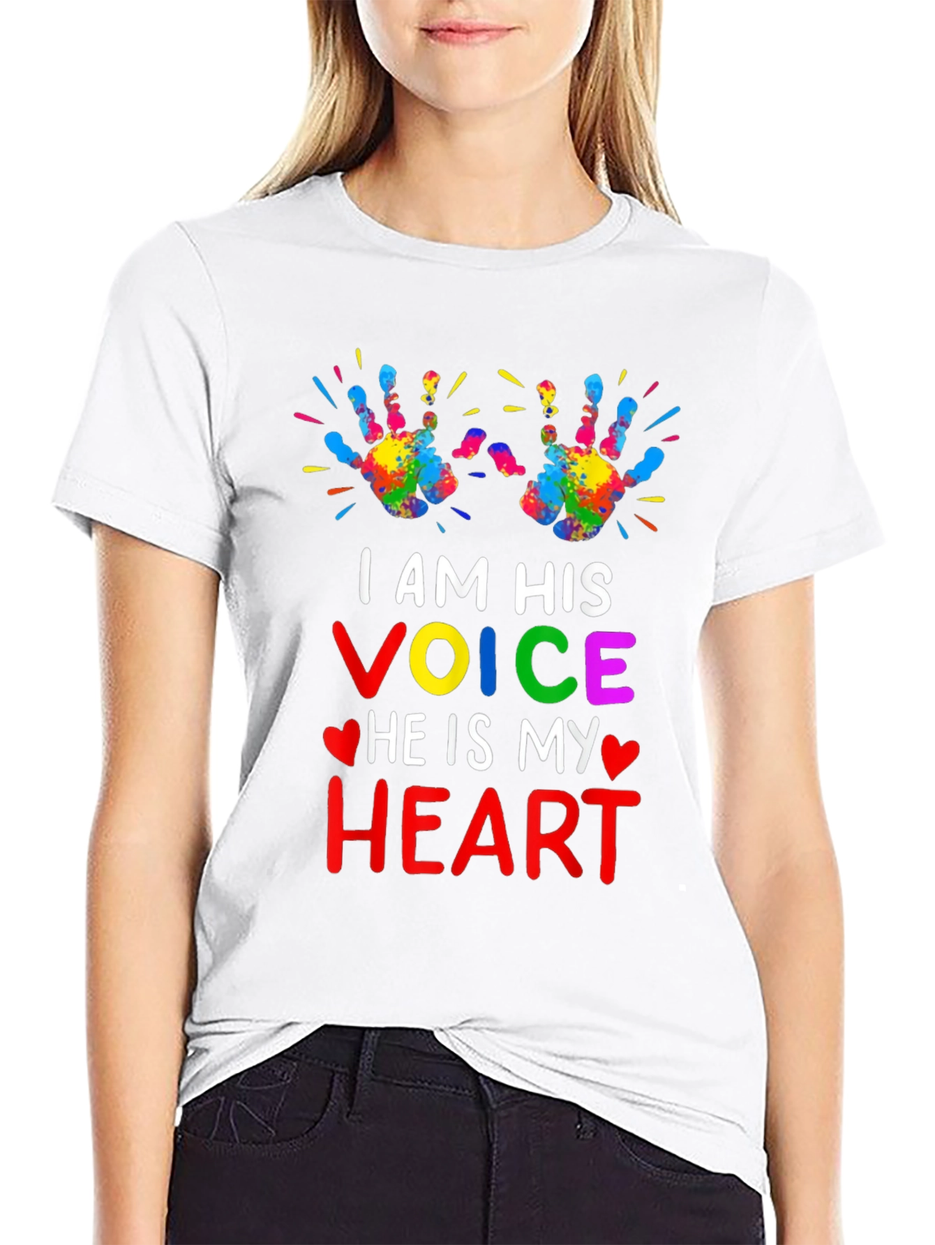 Autism Awareness T-Shirt: I AM HIS VOICE HEART