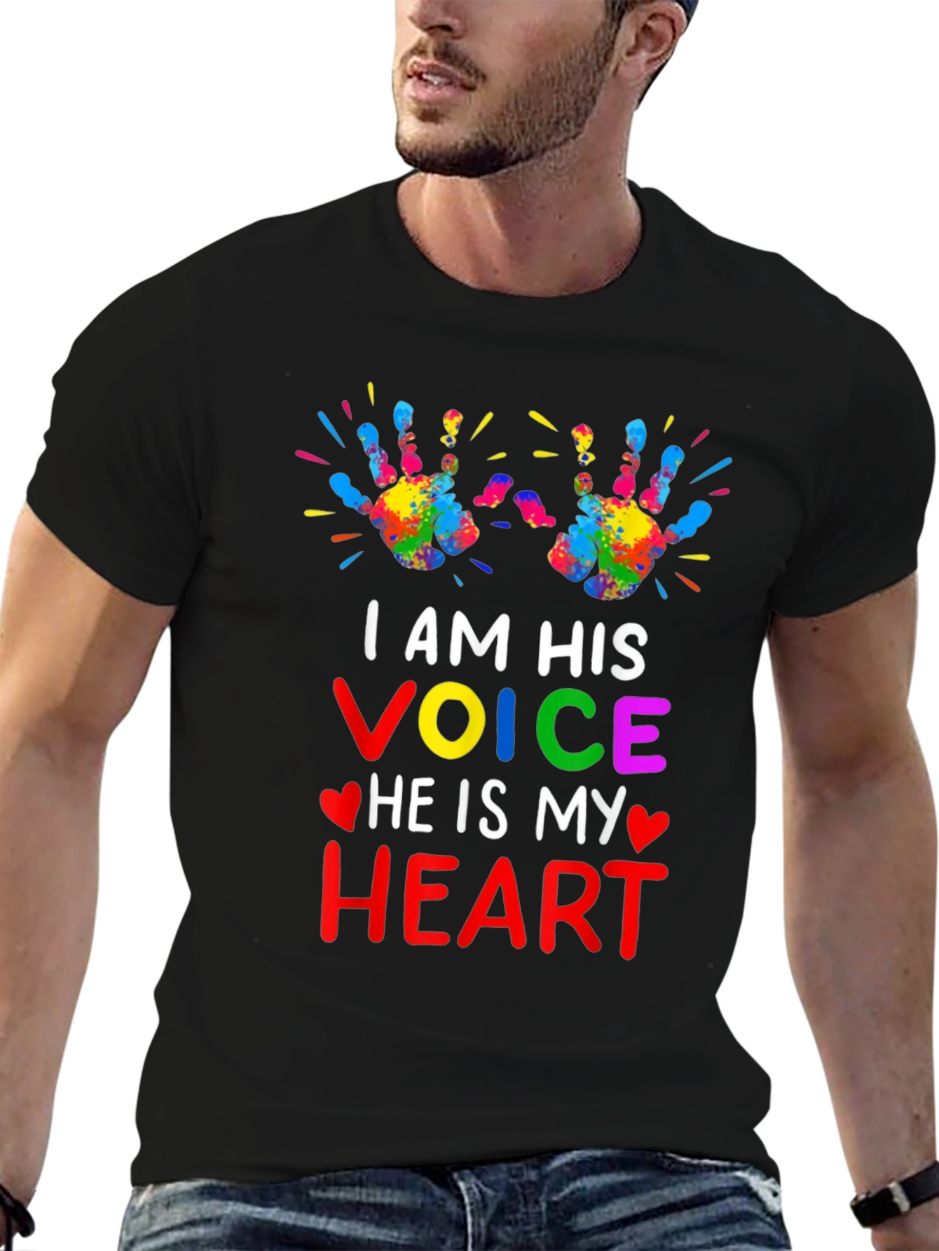 Autism Awareness T-Shirt: I AM HIS VOICE HEART