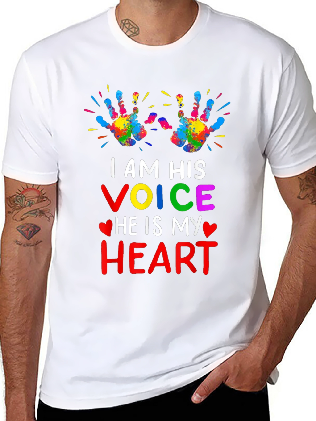 Autism Awareness T-Shirt: I AM HIS VOICE HEART