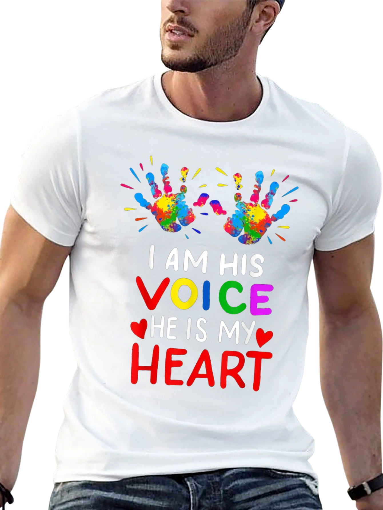 Autism Awareness T-Shirt: I AM HIS VOICE HEART