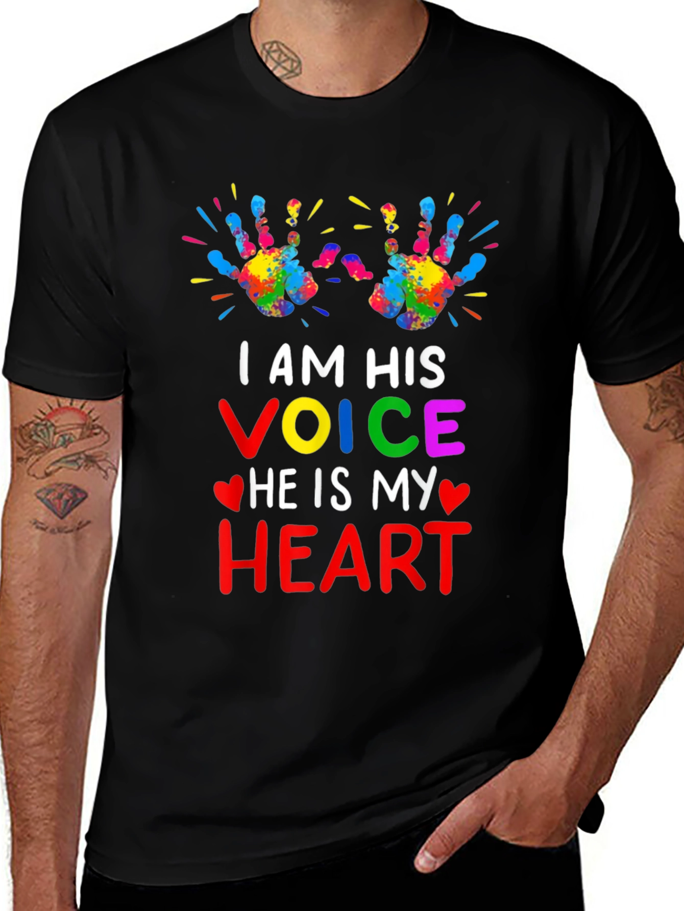 Autism Awareness T-Shirt: I AM HIS VOICE HEART