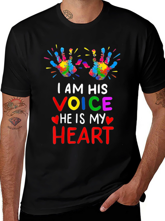 Autism Awareness T-Shirt: I AM HIS VOICE HEART