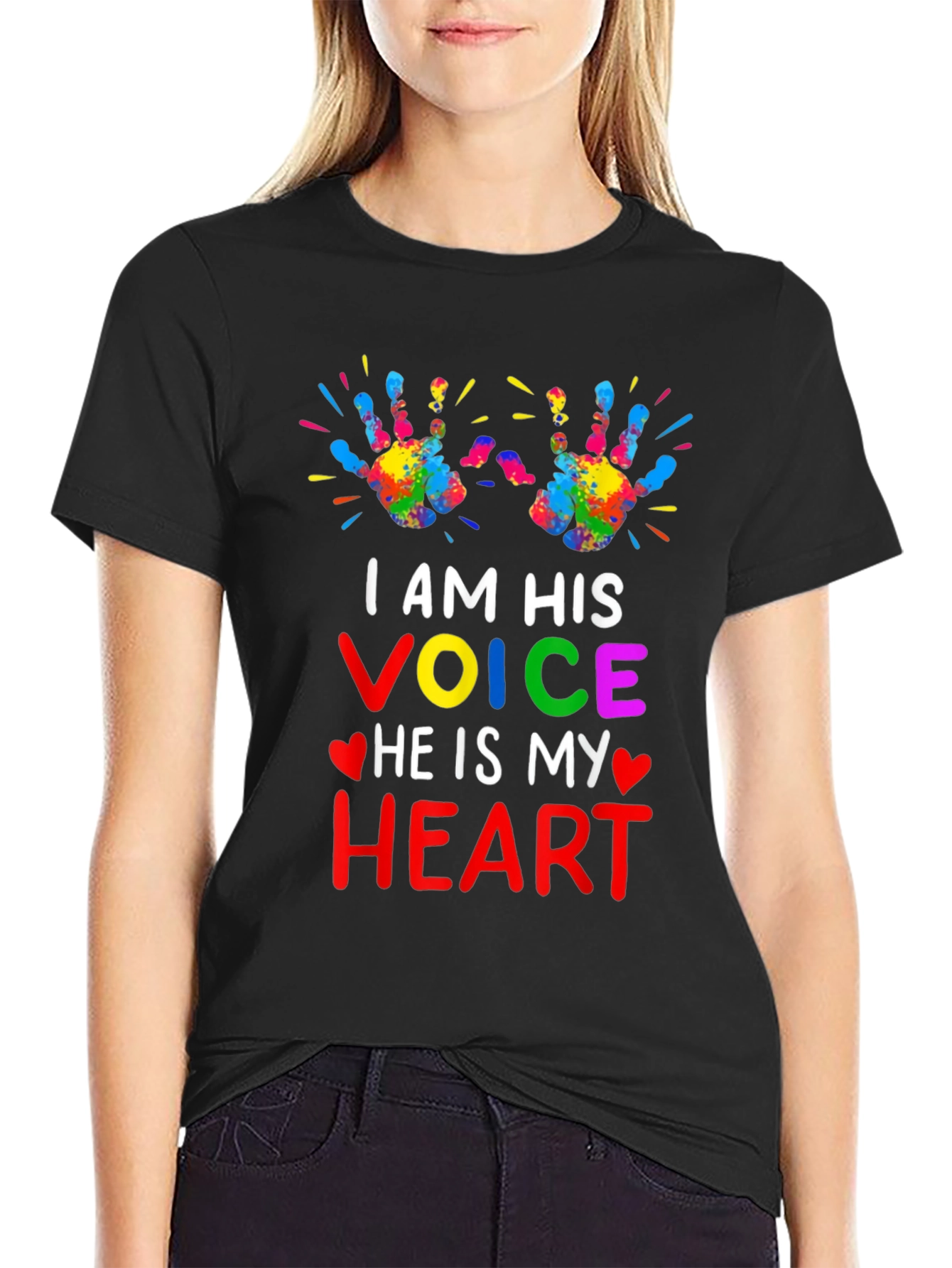 Autism Awareness T-Shirt: I AM HIS VOICE HEART