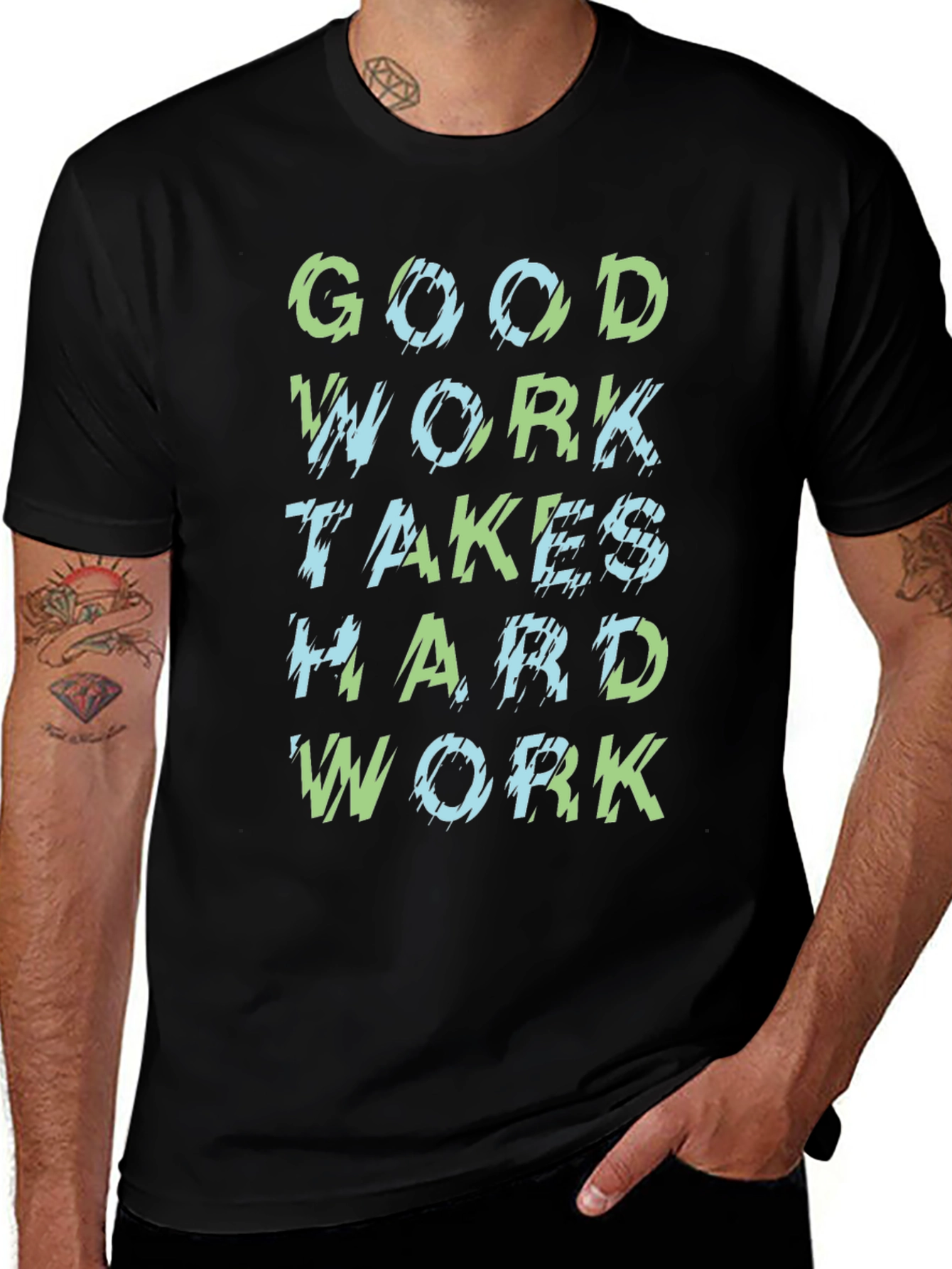 Good Work Hard Work Black Graphic T-Shirt