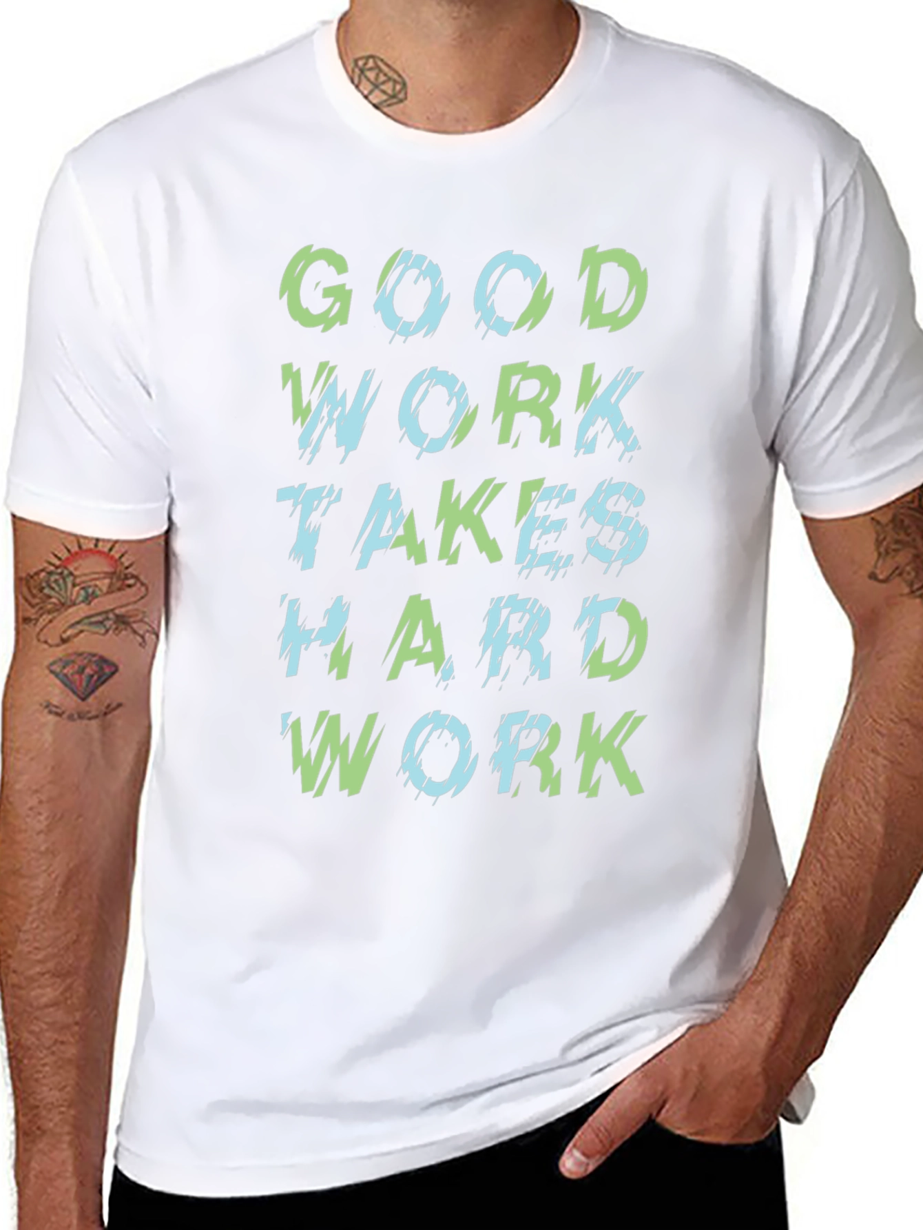 Good Work Hard Work Black Graphic T-Shirt